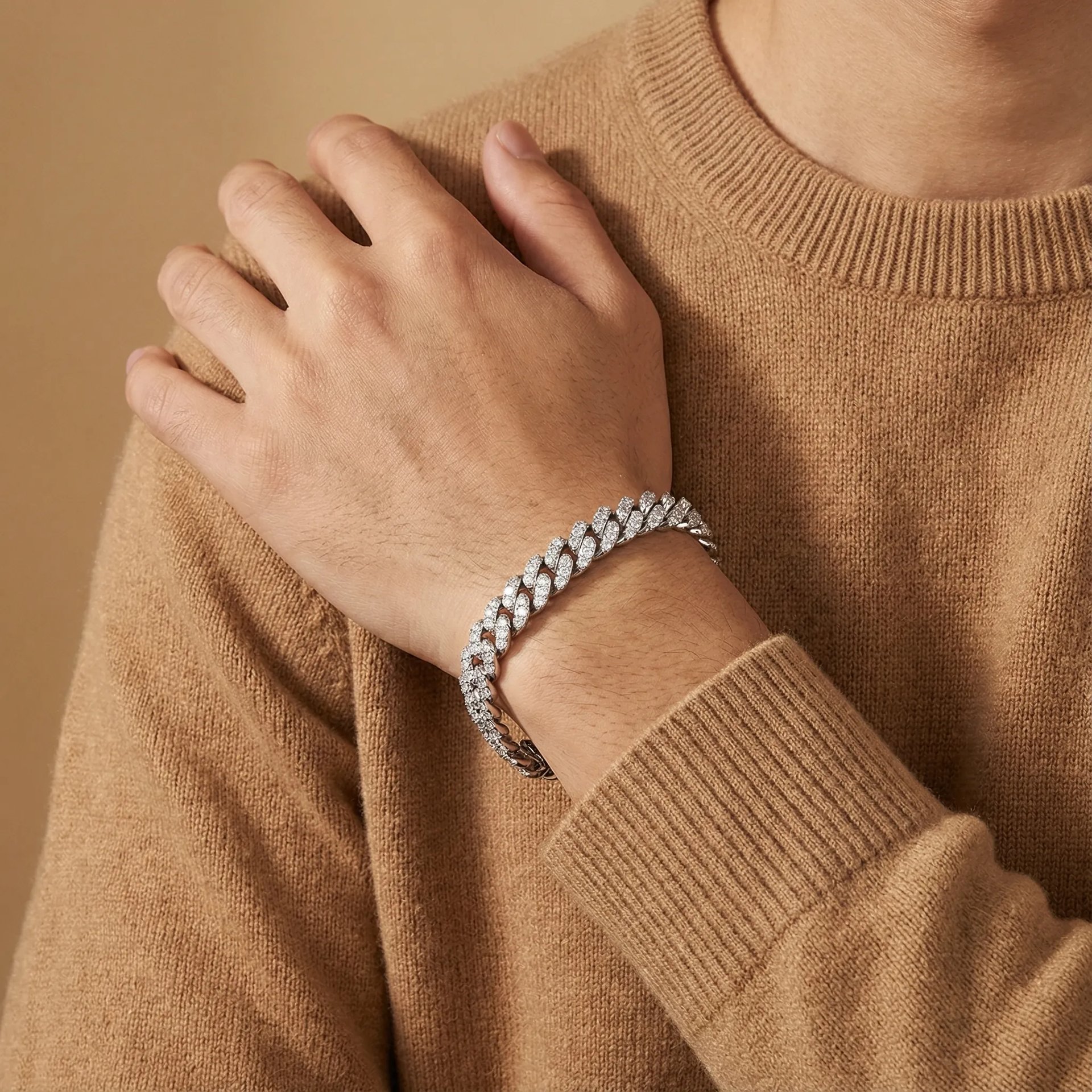 6mm Iced Cuban Link Moissanite Bracelet | Pavé Miami Chain in 925 Sterling Silver - Image 3