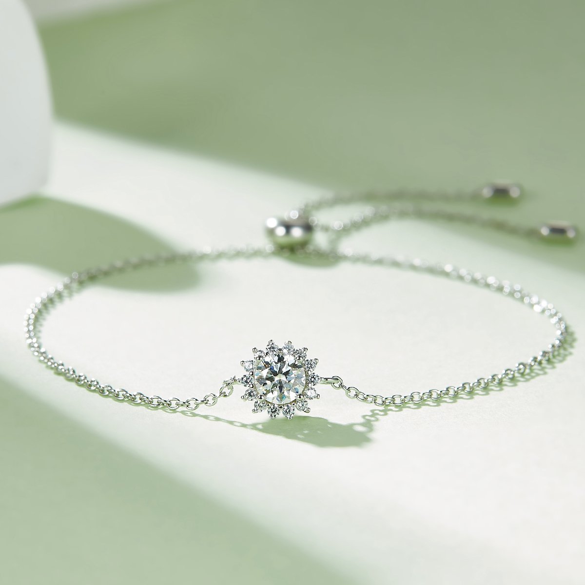 Sunflower Moissanite Necklace & Earrings Set | Round Halo | 925 Silver - Image 8