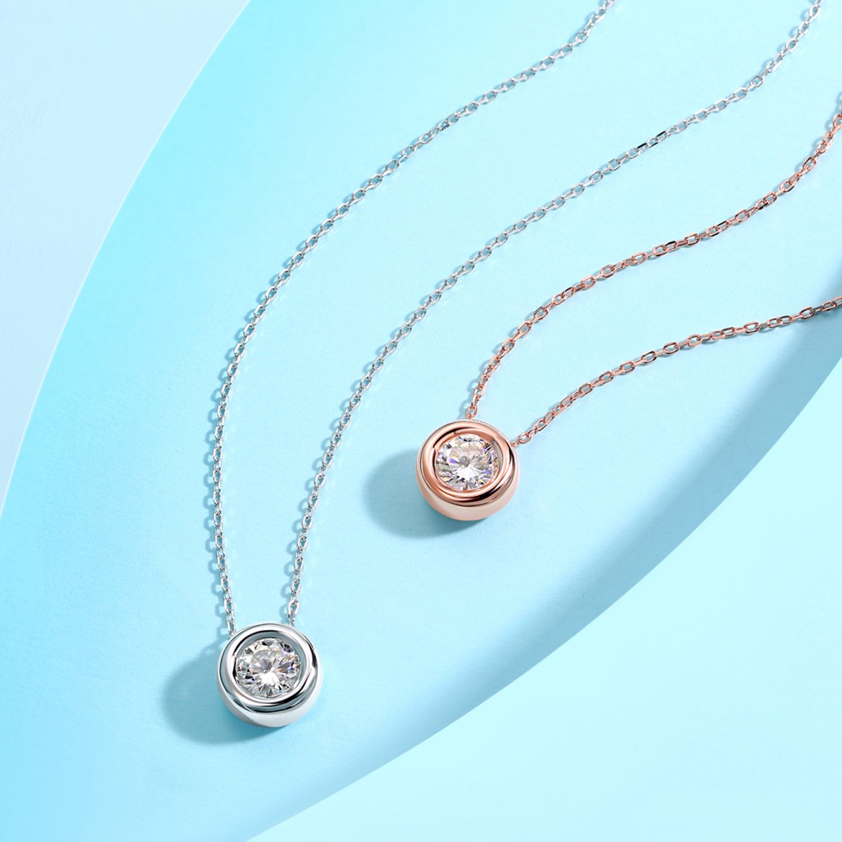 Bezel Moissanite Jewelry Set – Rose Gold - Image 5
