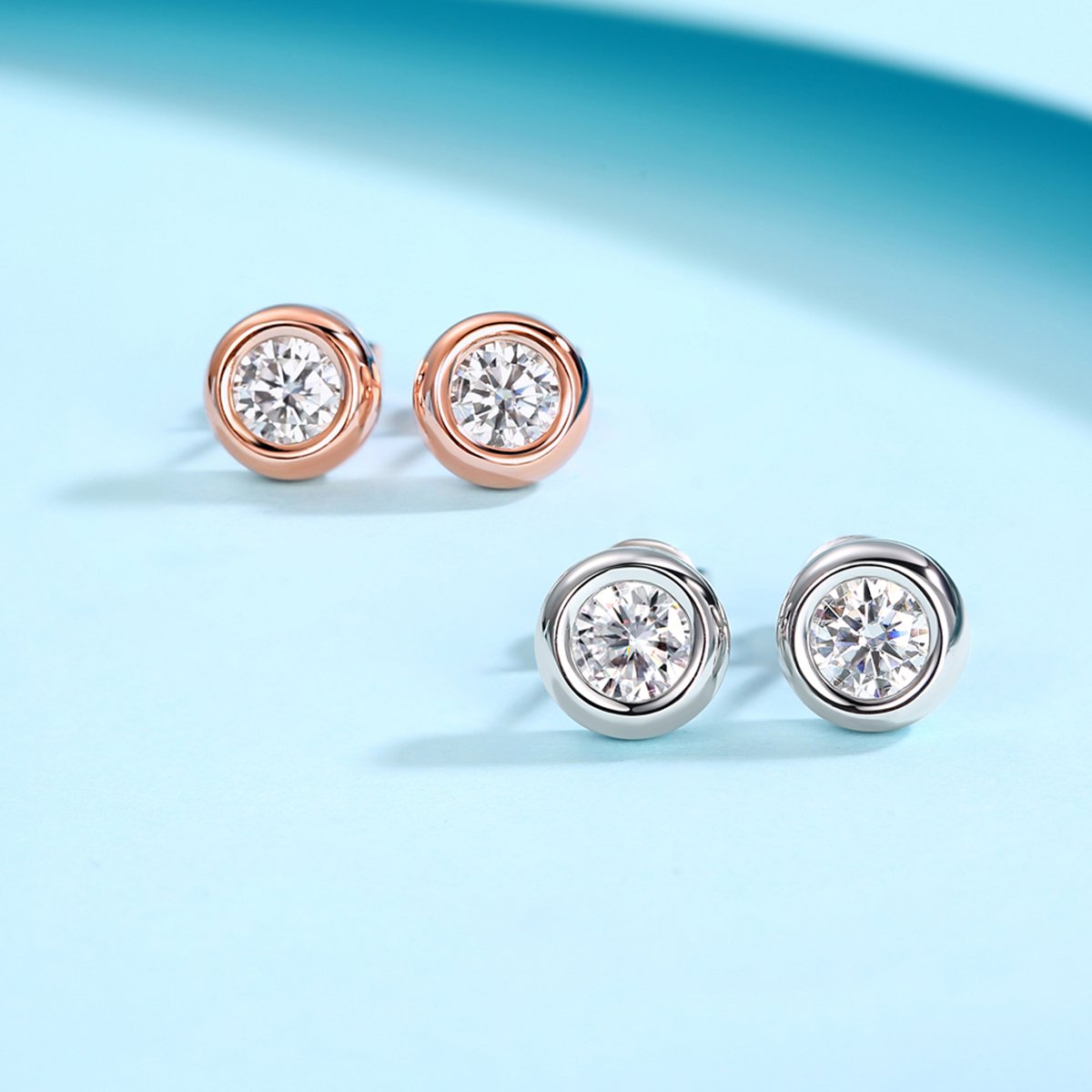 Bezel Moissanite Jewelry Set – Rose Gold - Image 6