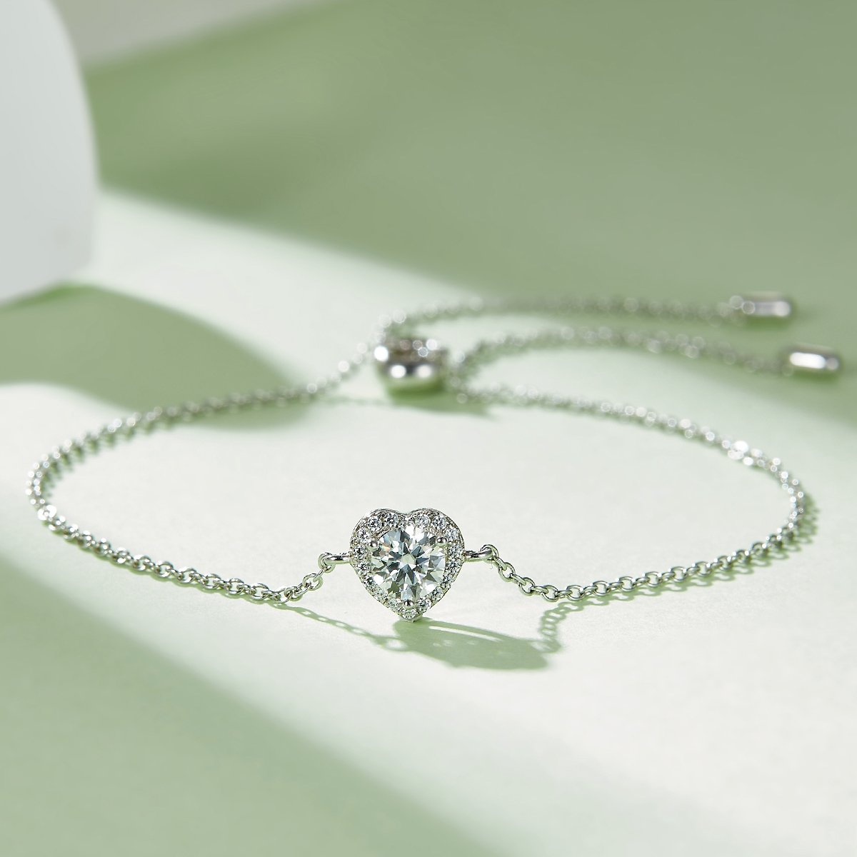Heart Halo Moissanite Necklace & Earrings Set - Image 8