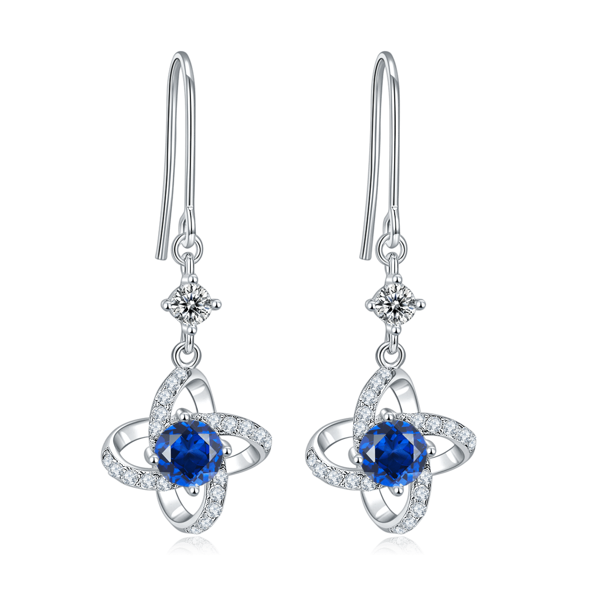 Moissanite Pinwheel Spiral Pendant Necklace - Image 7