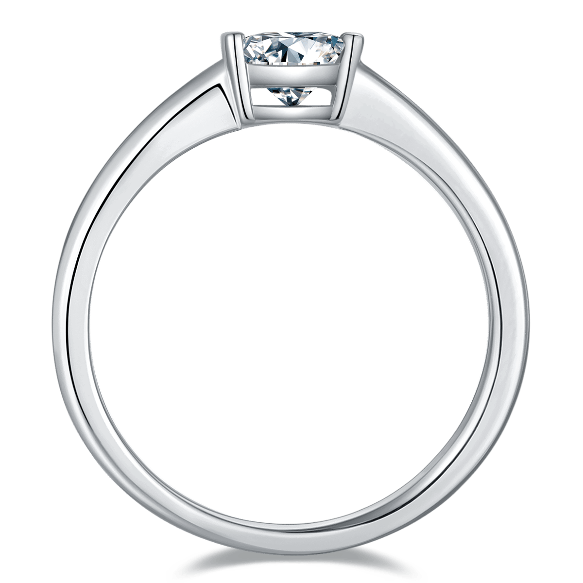Asscher-Cut Moissanite East-West Solitaire Ring - Image 3
