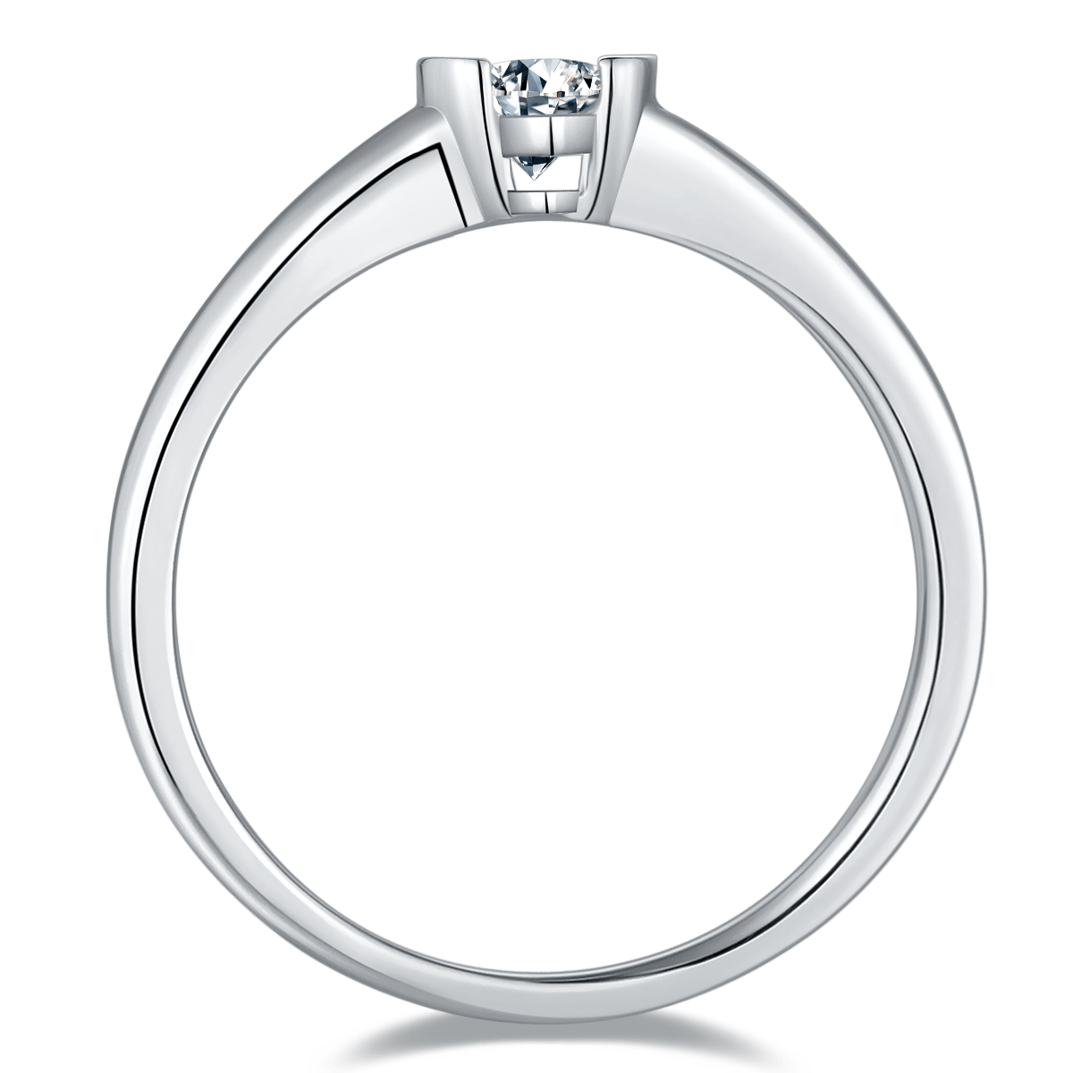 Pear-Cut Moissanite East-West Solitaire Ring - Image 3