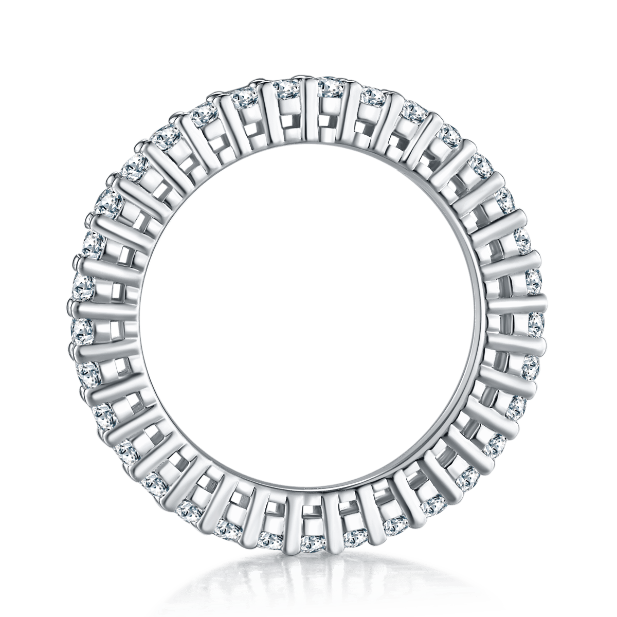 Oval-Cut Moissanite Full Eternity Band Ring | 3.4ctw 925 Silver - Image 3