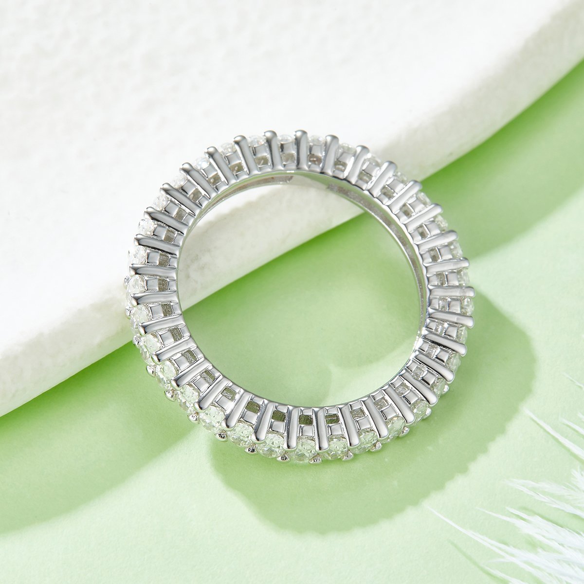 Oval-Cut Moissanite Full Eternity Band Ring | 3.4ctw 925 Silver - Image 5
