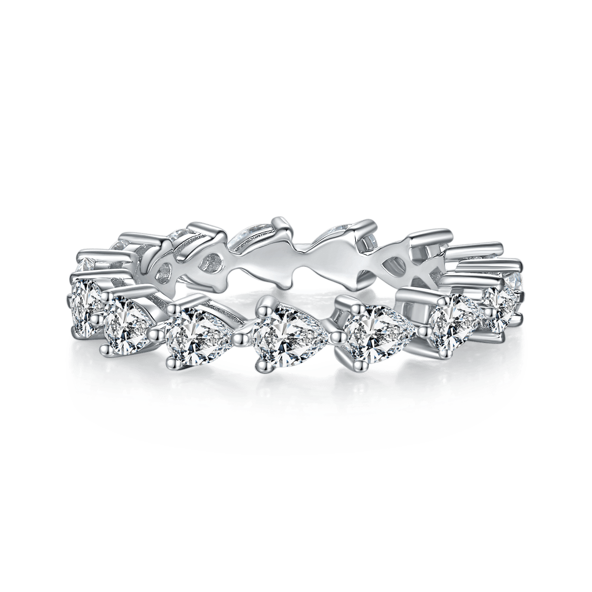 Pear-Cut Moissanite Eternity Band in White Gold - Image 2
