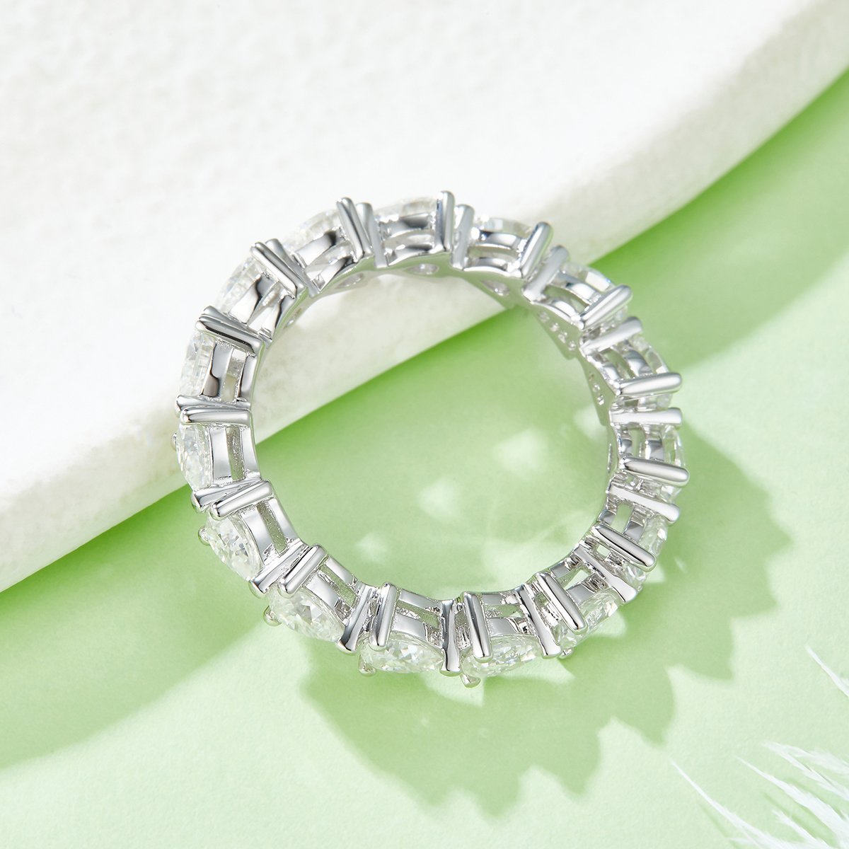 Pear-Cut Moissanite Eternity Band in White Gold - Image 5
