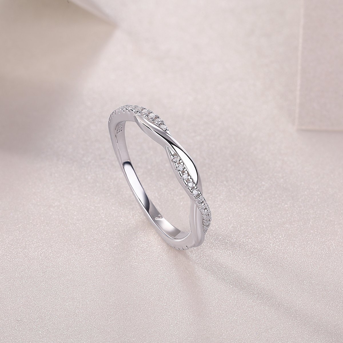 Twisted Rope Moissanite Pavé Ring – 0.14ct DEW - Image 6