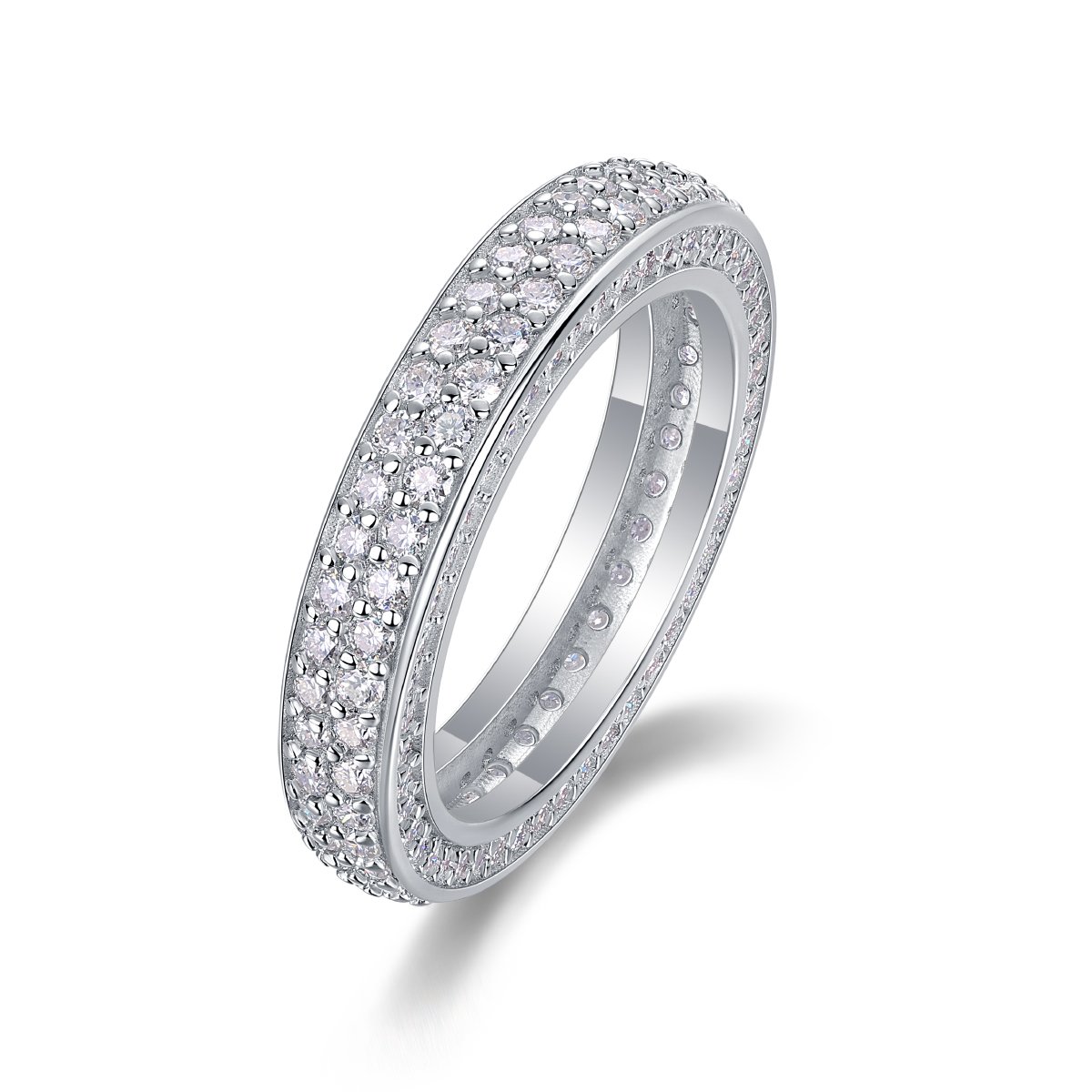 Moissanite Domed Full-Pave Eternity Band Ring