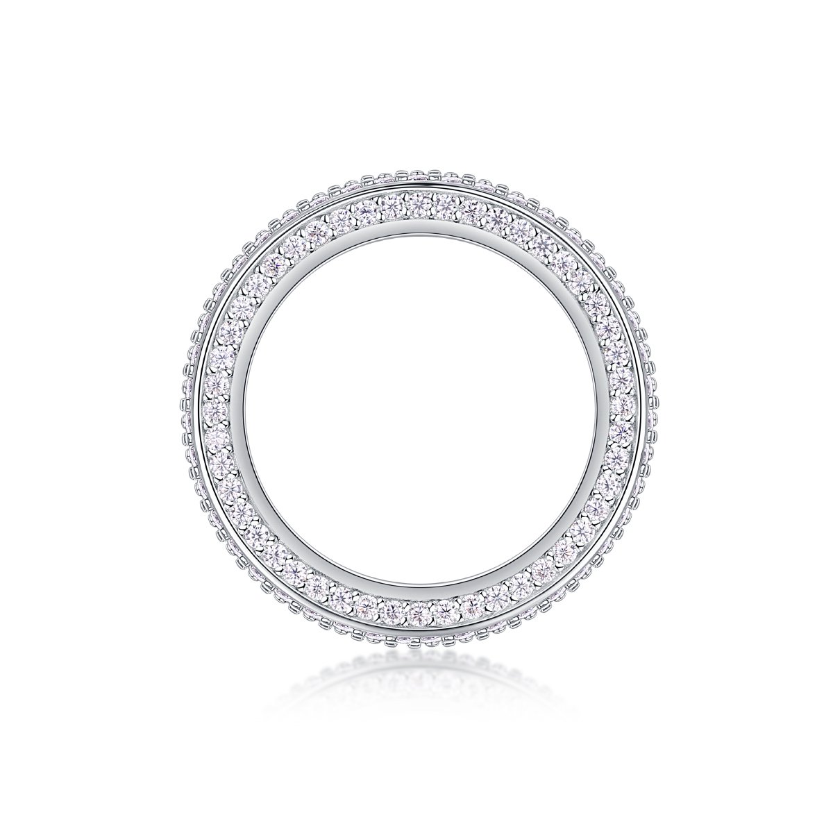 Moissanite Domed Full-Pave Eternity Band Ring - Image 3