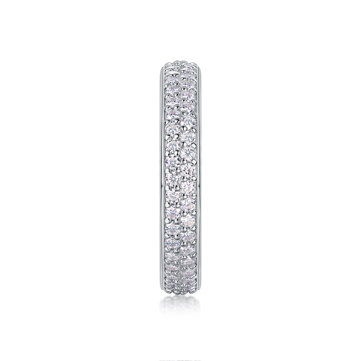 Moissanite Domed Full-Pave Eternity Band Ring - Image 4