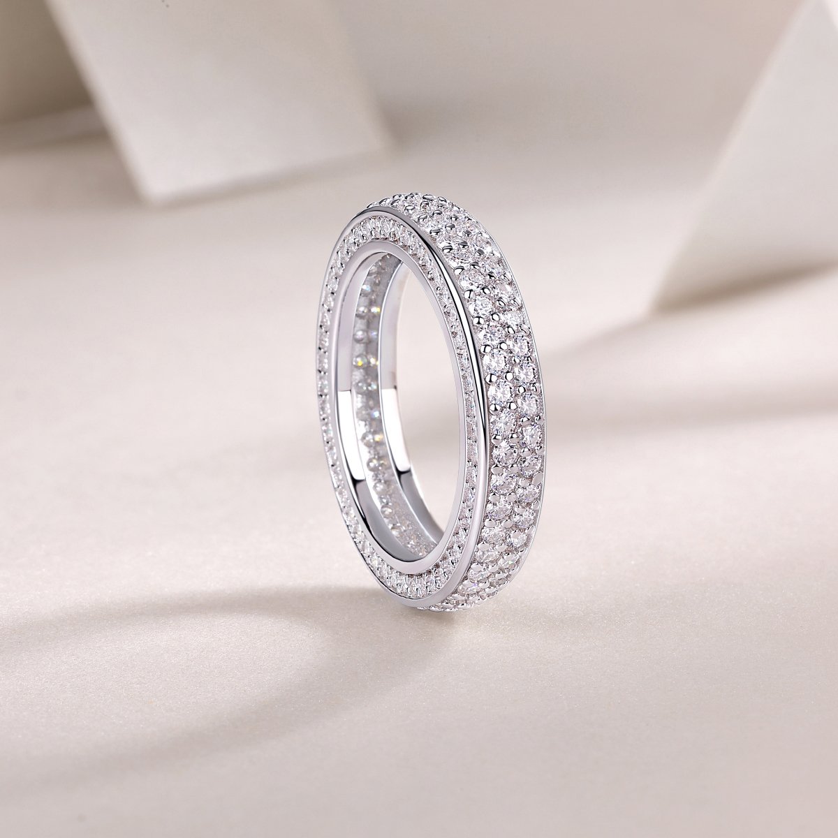 Moissanite Domed Full-Pave Eternity Band Ring - Image 6
