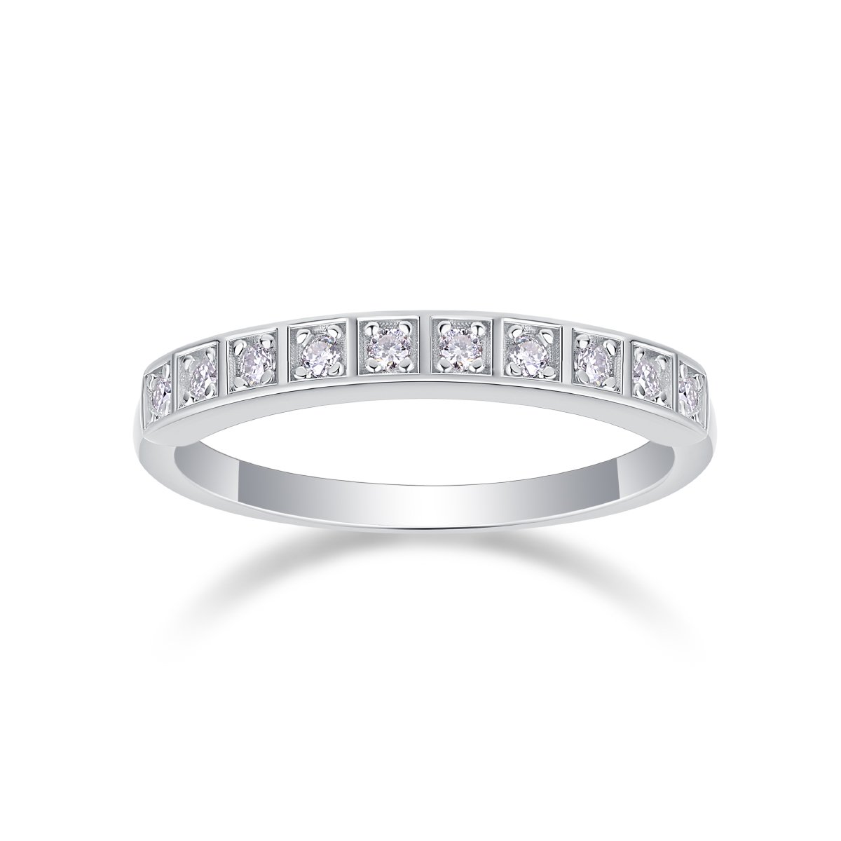Moissanite Boxed-Station Half Eternity Band - Image 2