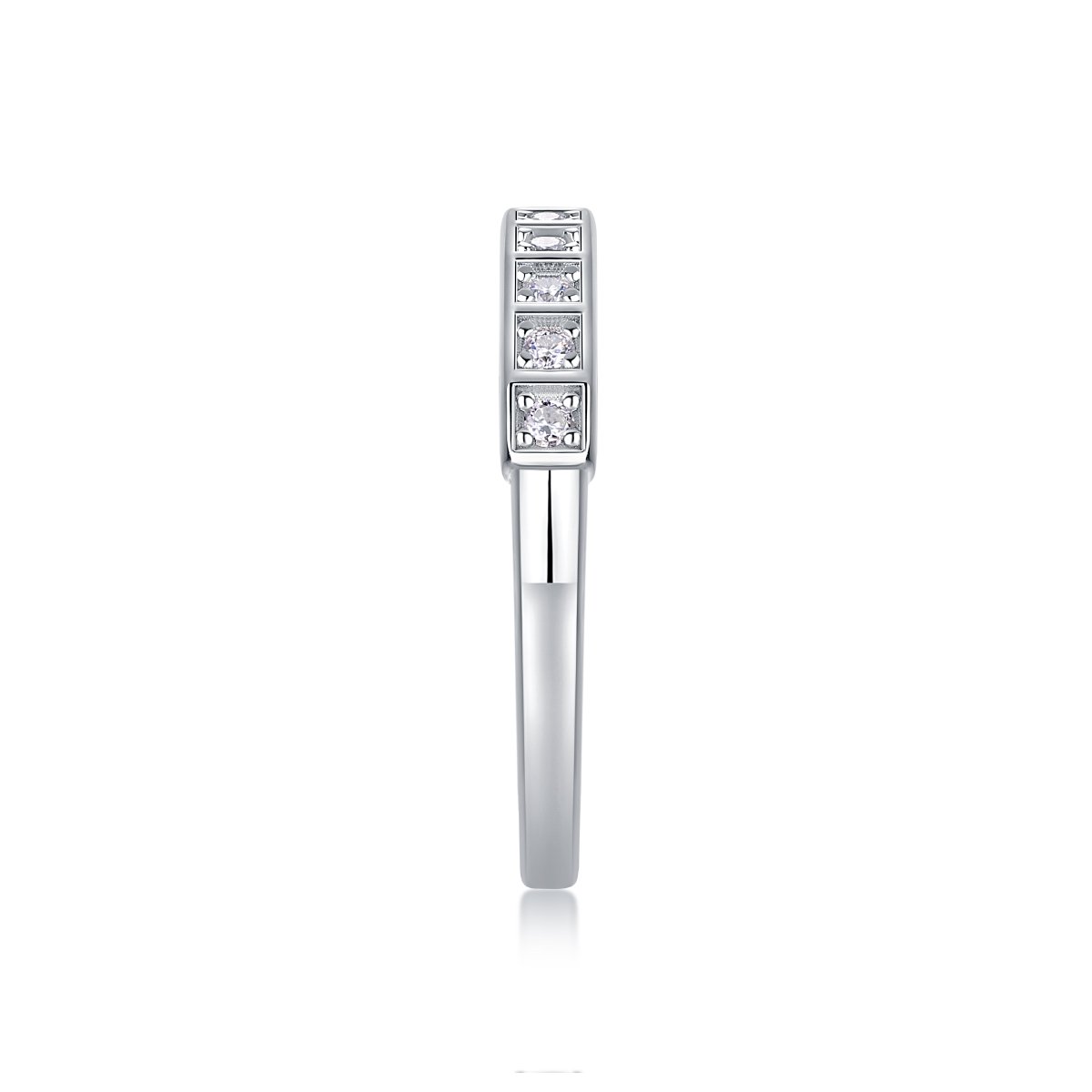 Moissanite Boxed-Station Half Eternity Band - Image 4