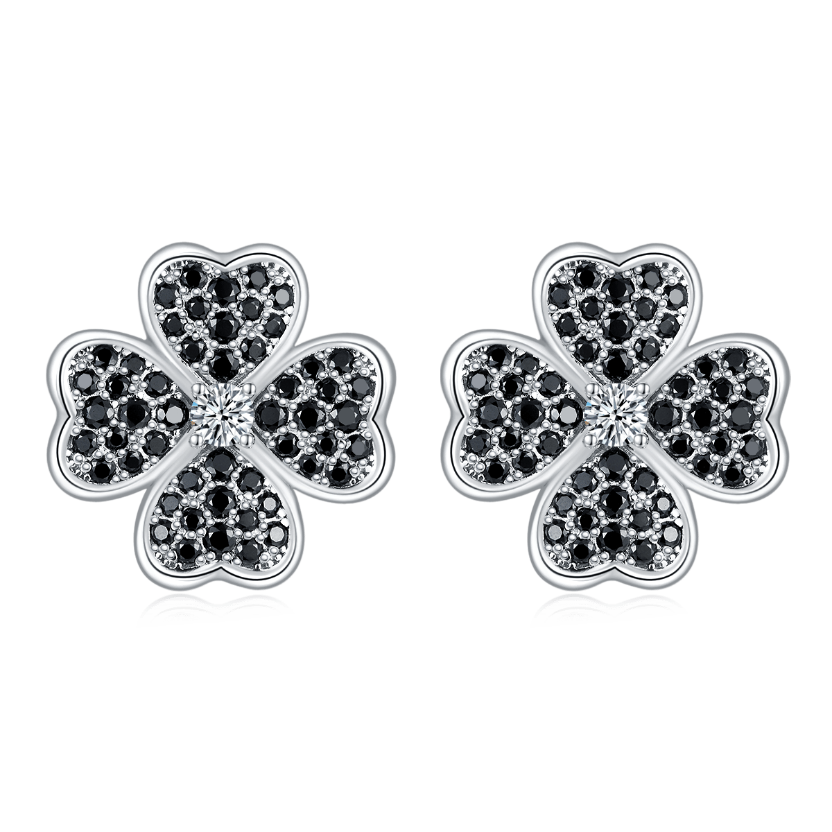 Pavé Flower Moissanite Stud Earrings – 1.34ct DEW Each - Image 2