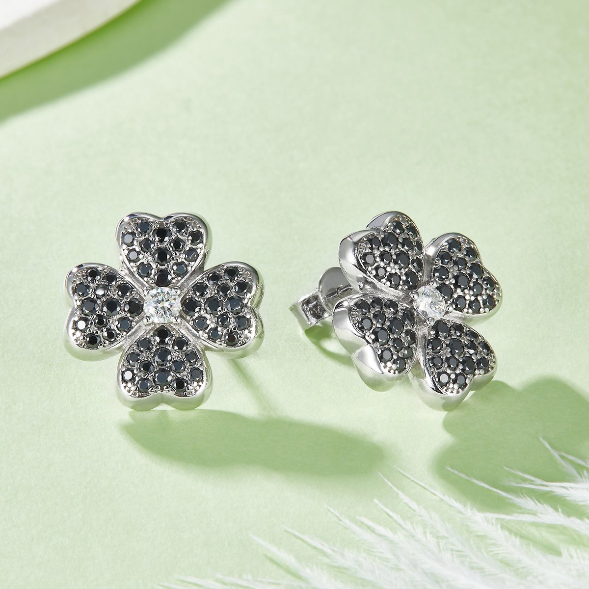 Pavé Flower Moissanite Stud Earrings – 1.34ct DEW Each - Image 4