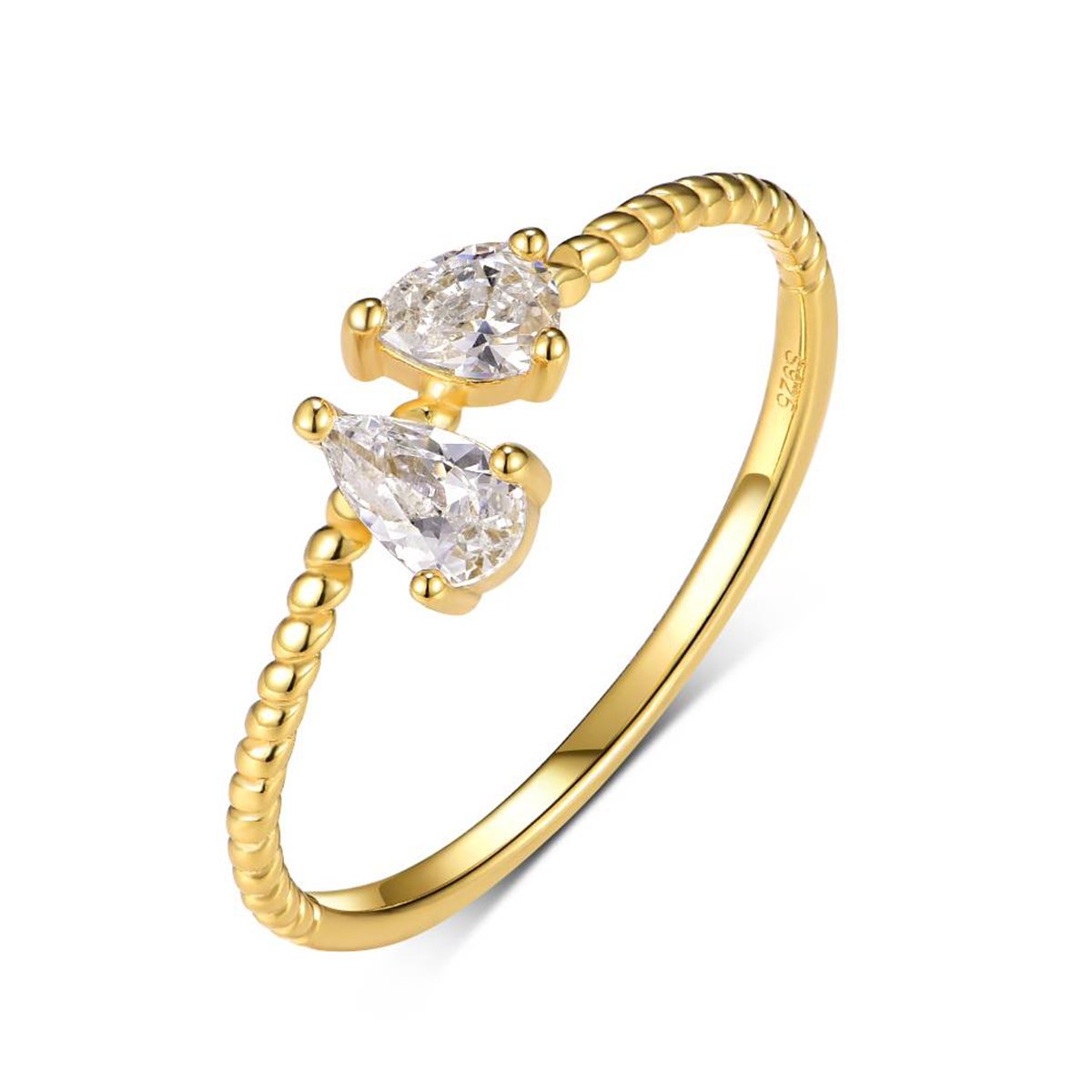 Toi et Moi Twin Pear Moissanite Twist Ring