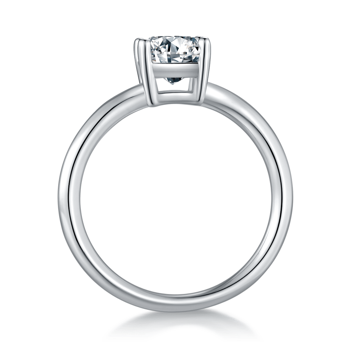 Emerald-Cut 3ct Moissanite Solitaire Ring | White Gold over 925 Silver - Image 2