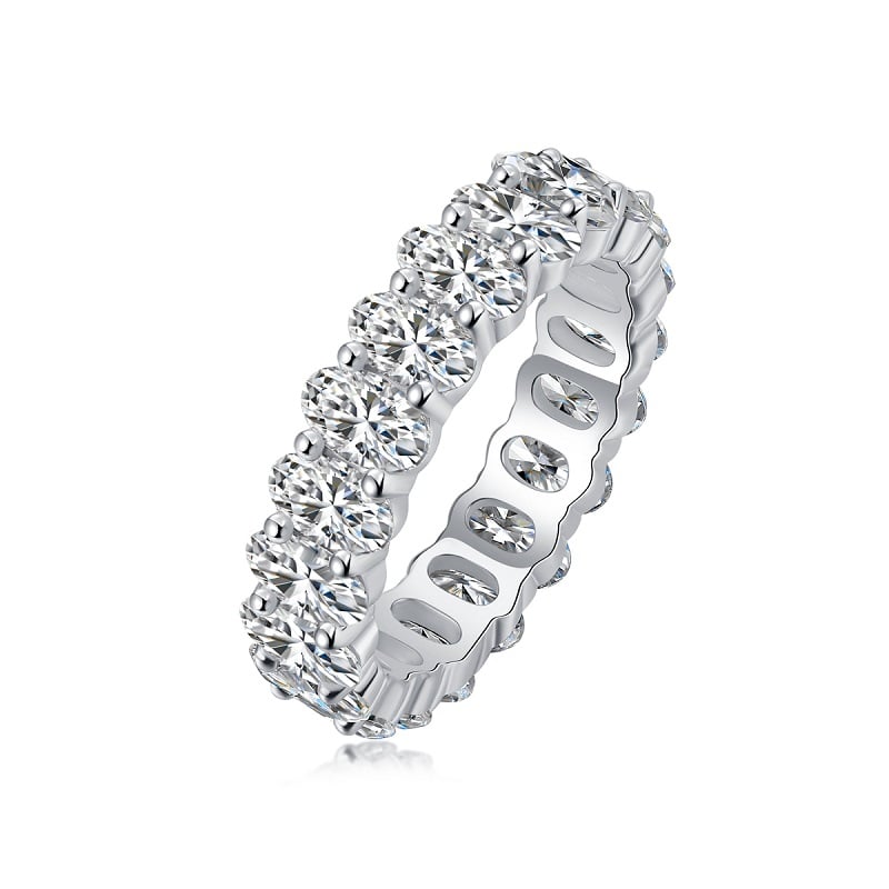 6 CT Oval Moissanite Eternity Band Ring