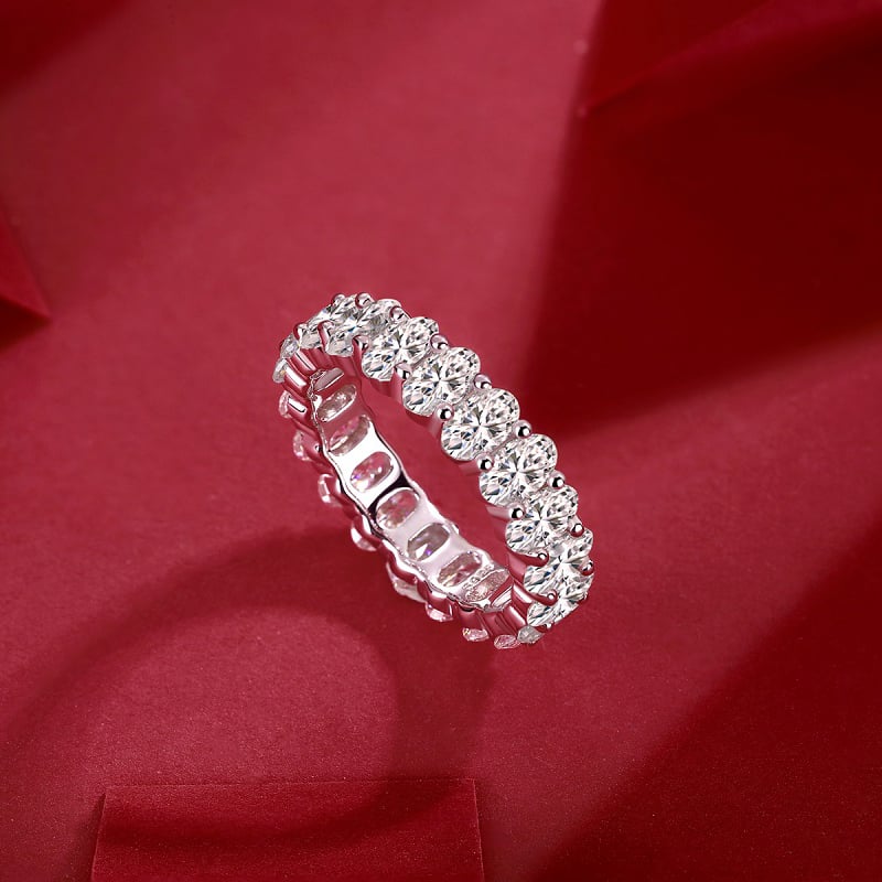 6 CT Oval Moissanite Eternity Band Ring - Image 6