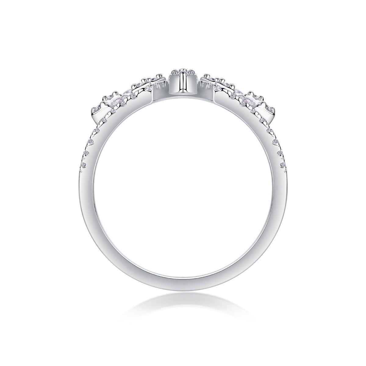 Leaf-Spray Moissanite Pavé Statement Ring - Image 3