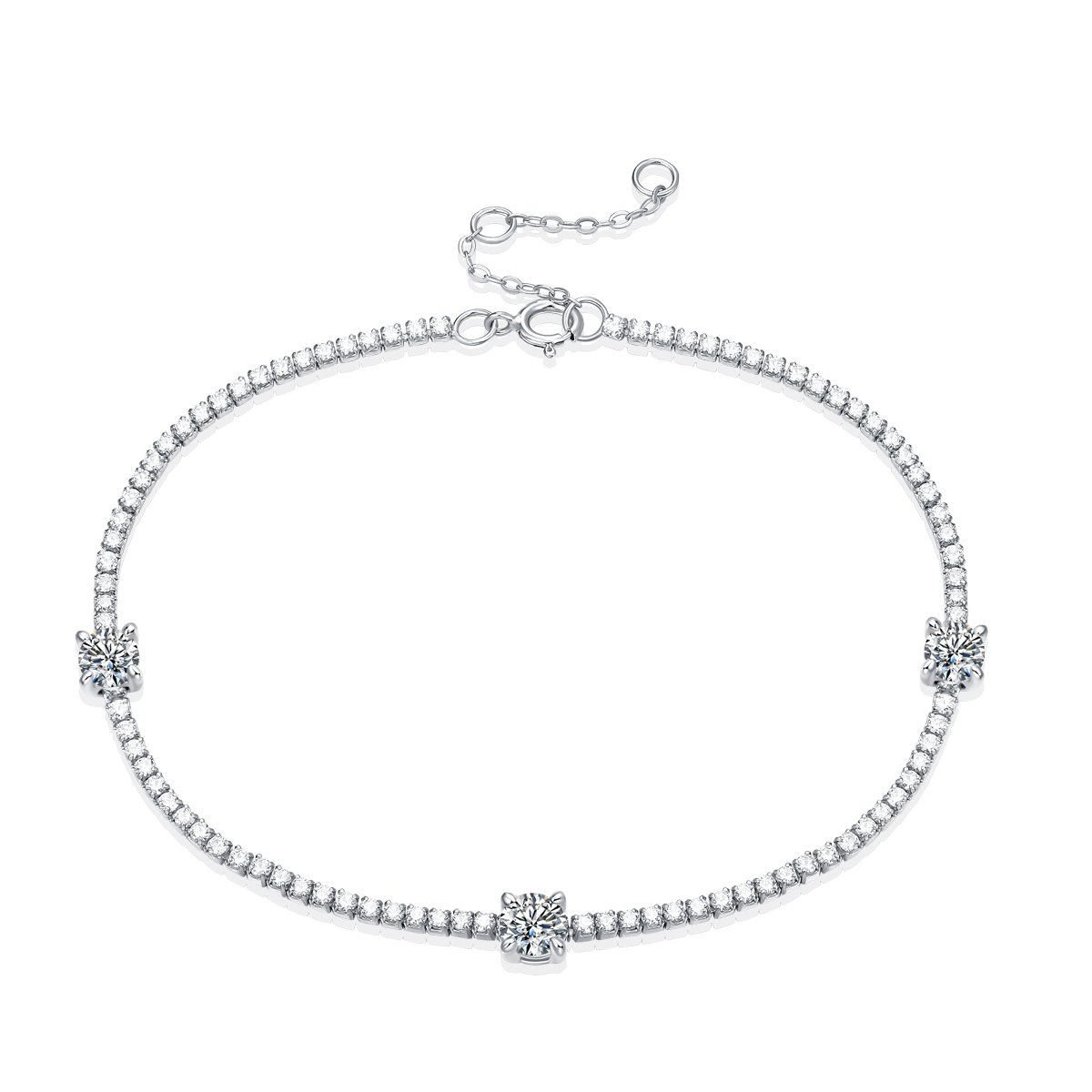 Round Station Moissanite Tennis Bracelet - Image 2