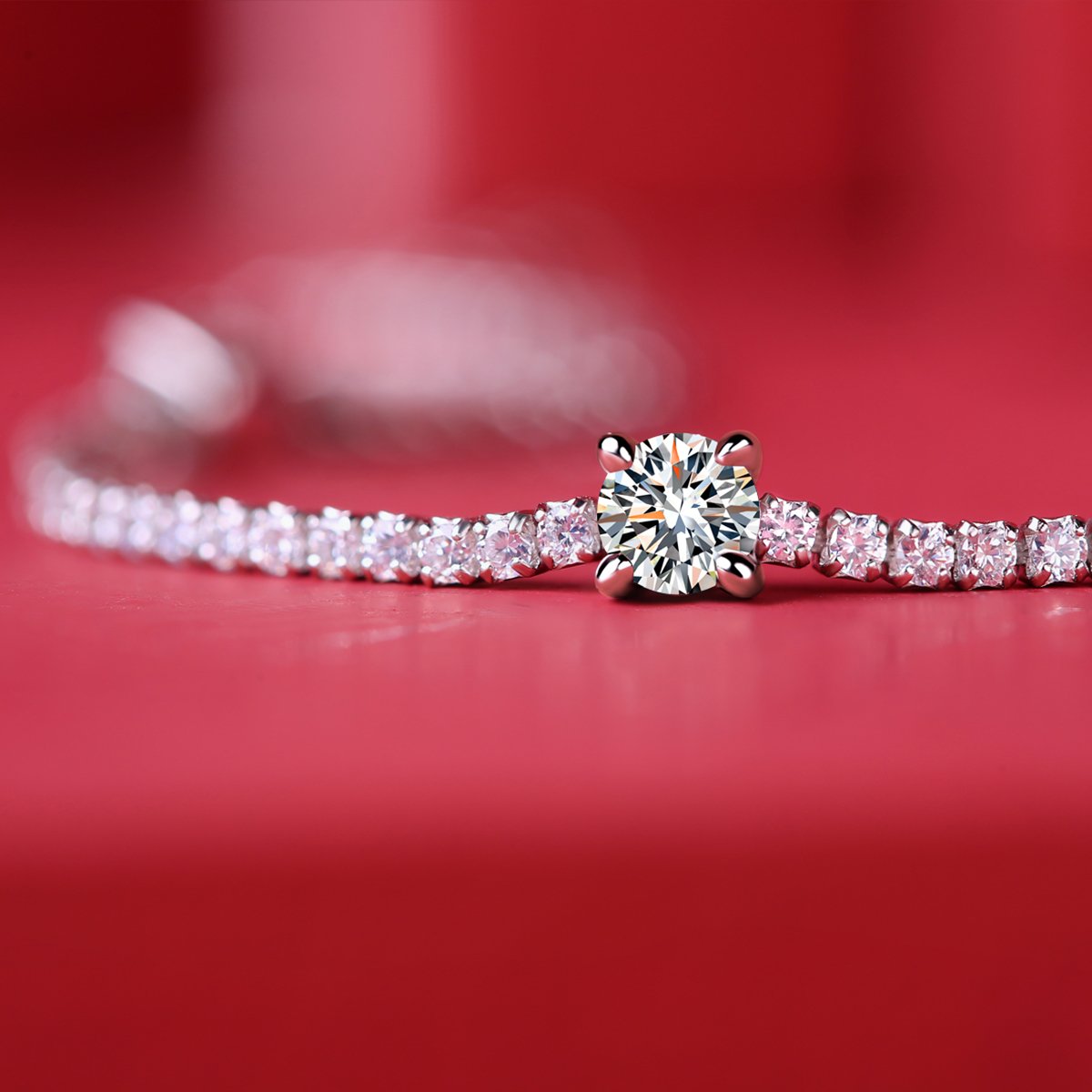 Round Station Moissanite Tennis Bracelet - Image 6