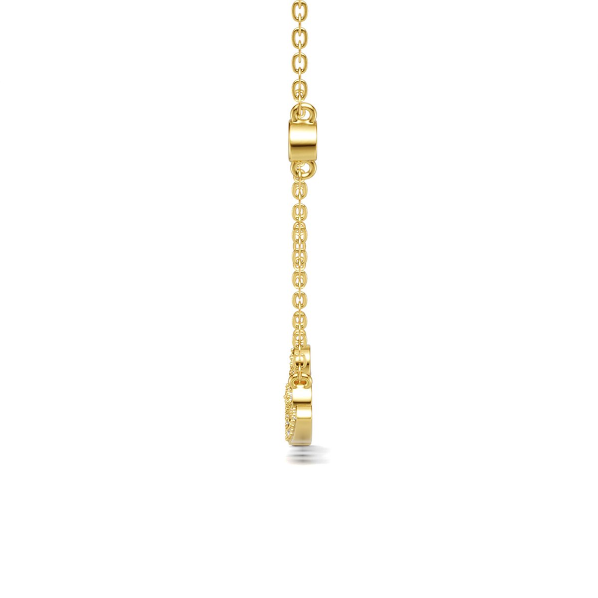 Pave Love Script Moissanite Necklace | 925 Silver | White & Yellow Gold - Image 3