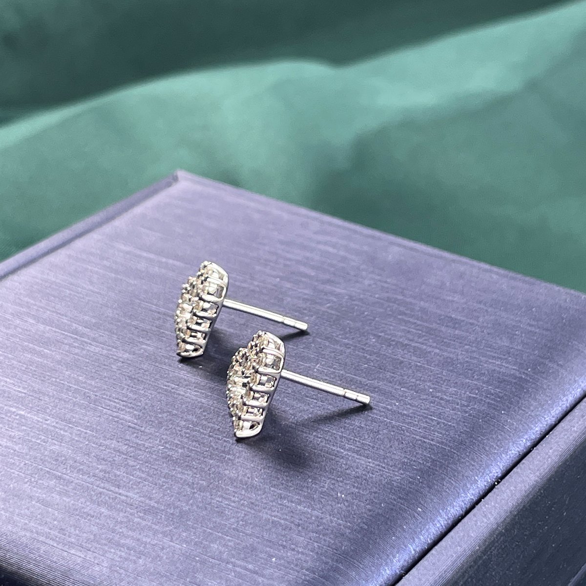 Moissanite Open Heart Pave Stud Earrings - Image 3