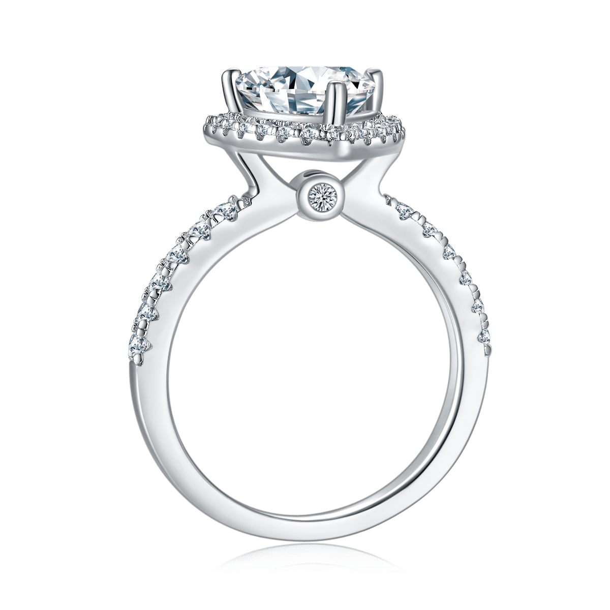 2ct Trillion-Cut Moissanite Halo Ring - Image 3