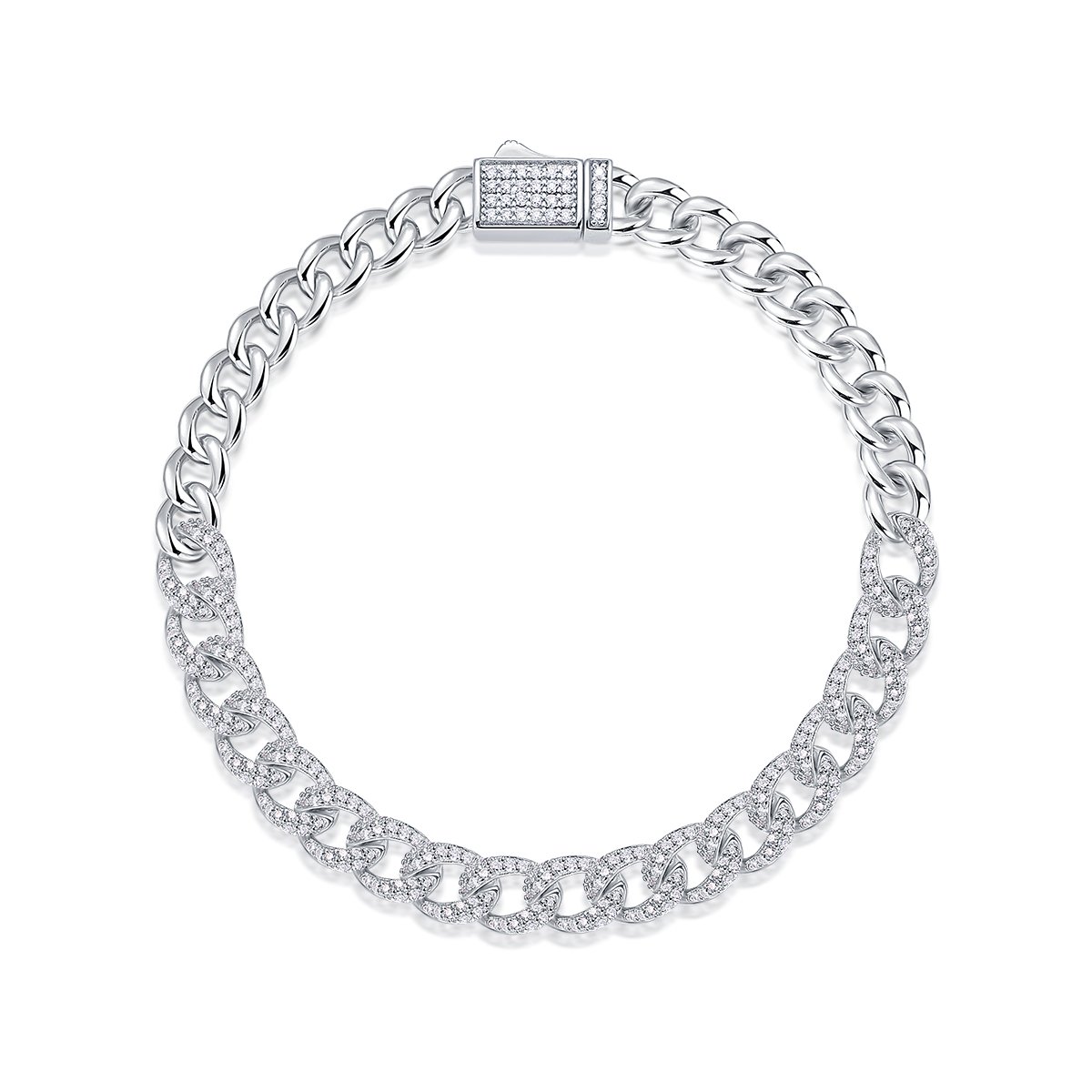 Pavé Cuban-Link Moissanite Bracelet