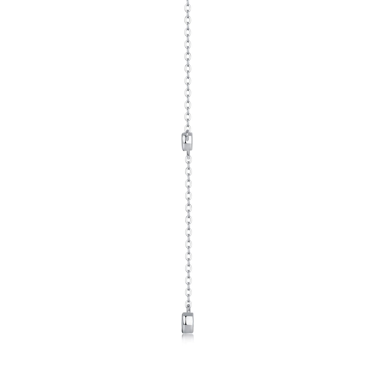 Moissanite Bezel Lariat Y-Drop Necklace | Round-Brilliant Y Necklace - Image 2
