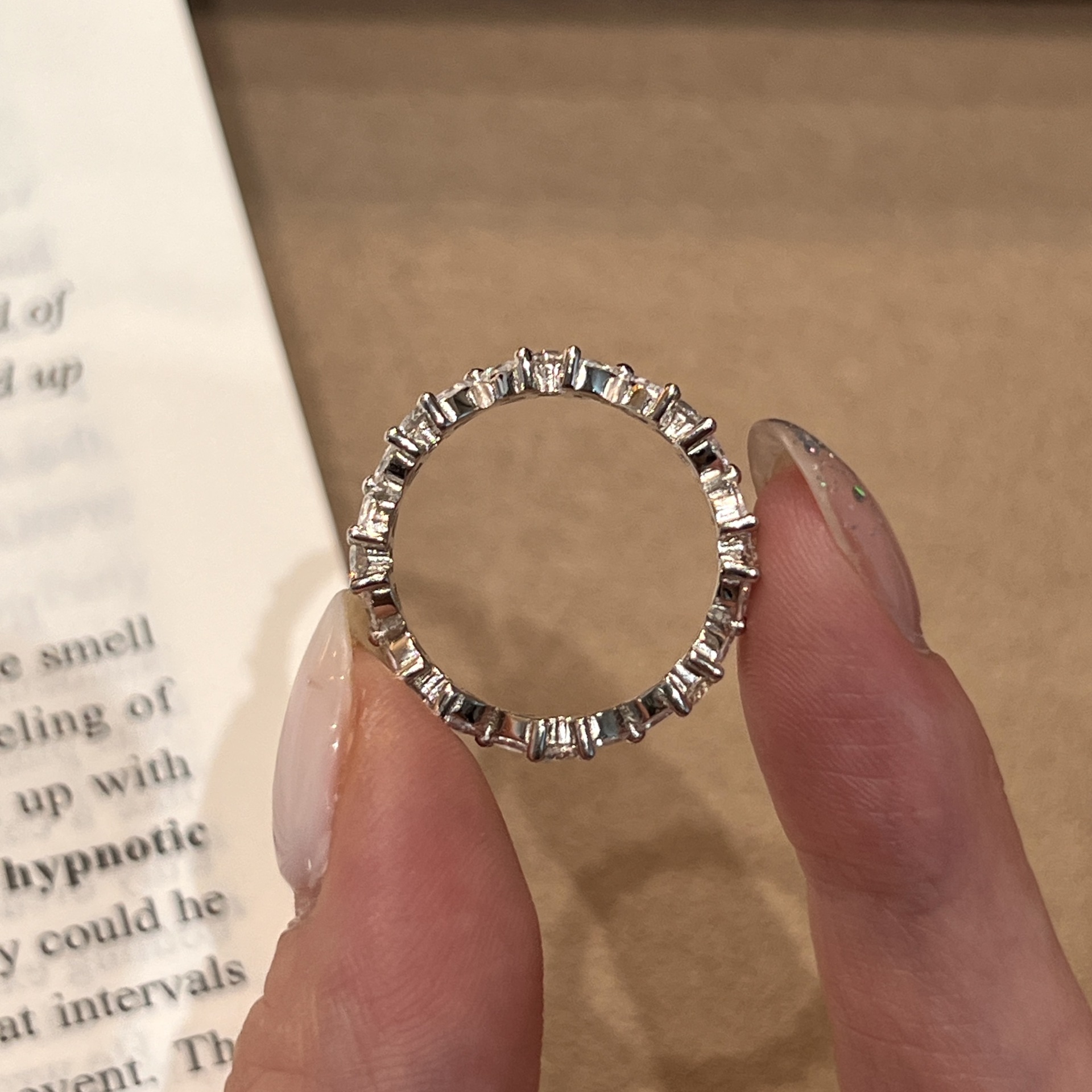 Clover Cluster Moissanite Eternity Ring | Marquise & Round Floral Band - Image 6