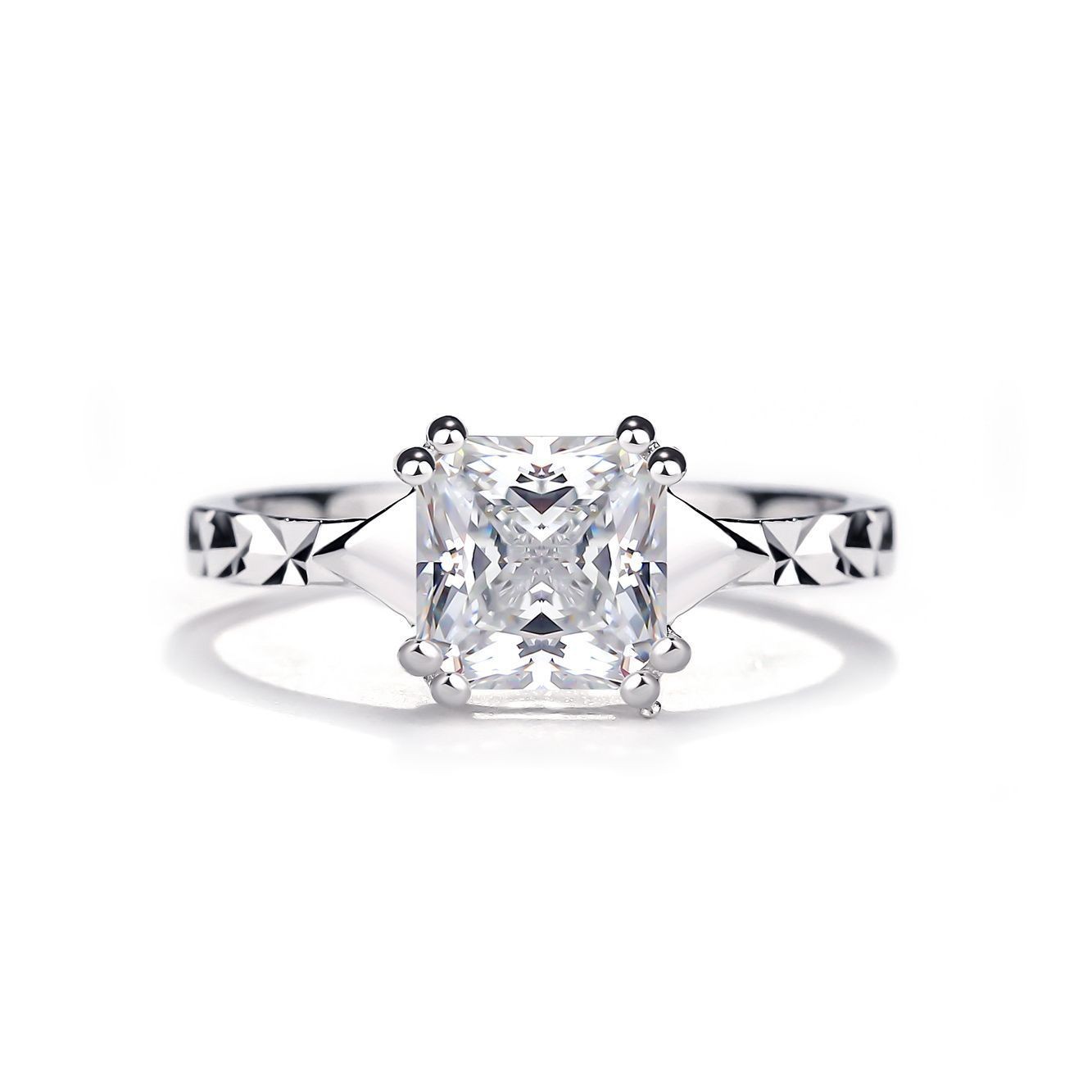 Princess-Cut Moissanite Solitaire Ring