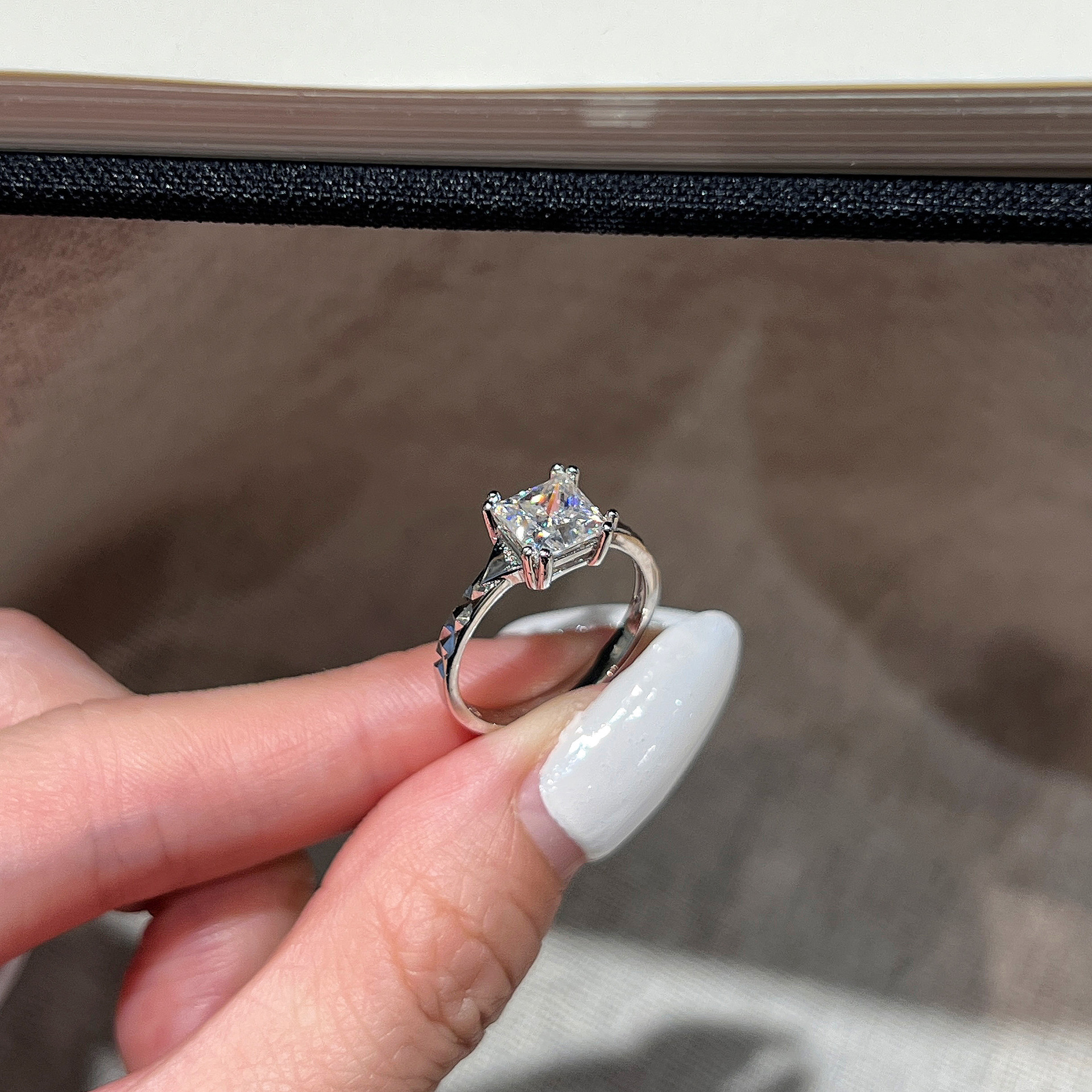 Princess-Cut Moissanite Solitaire Ring - Image 2