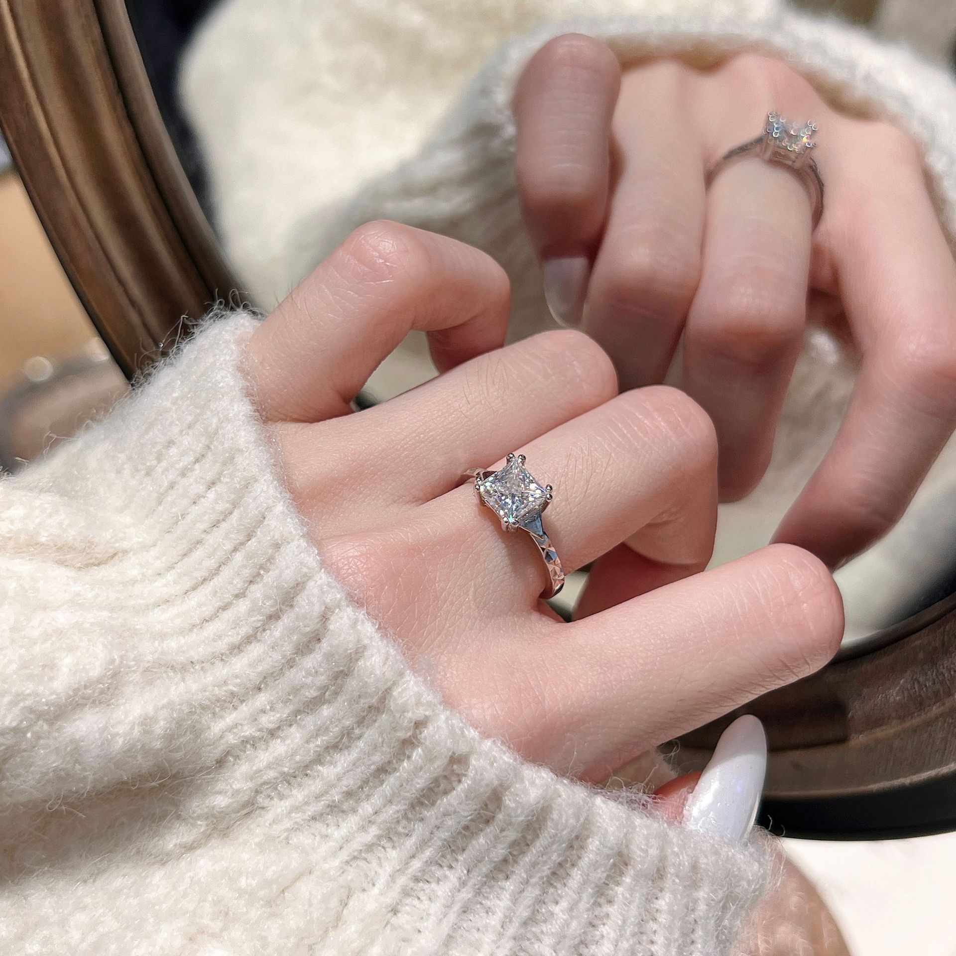 Princess-Cut Moissanite Solitaire Ring - Image 5