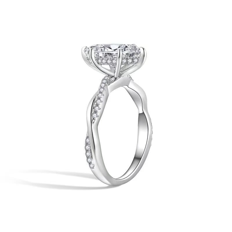 Marquise Moissanite Twisted-Vine Solitaire Ring - Image 2
