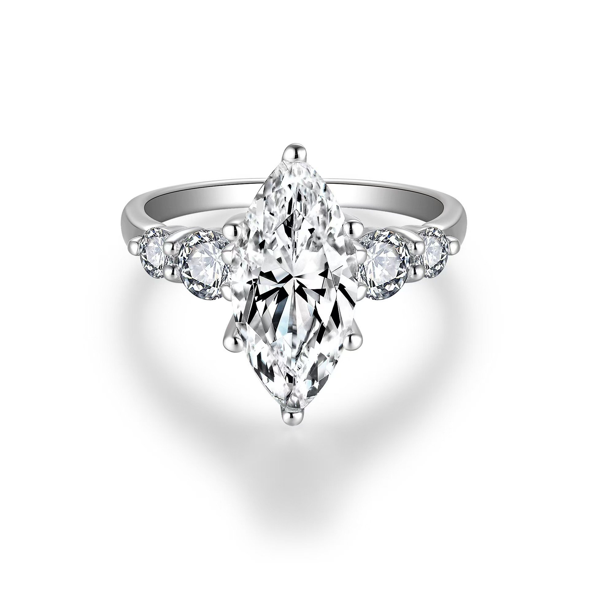 Marquise Moissanite Five-Stone Ring