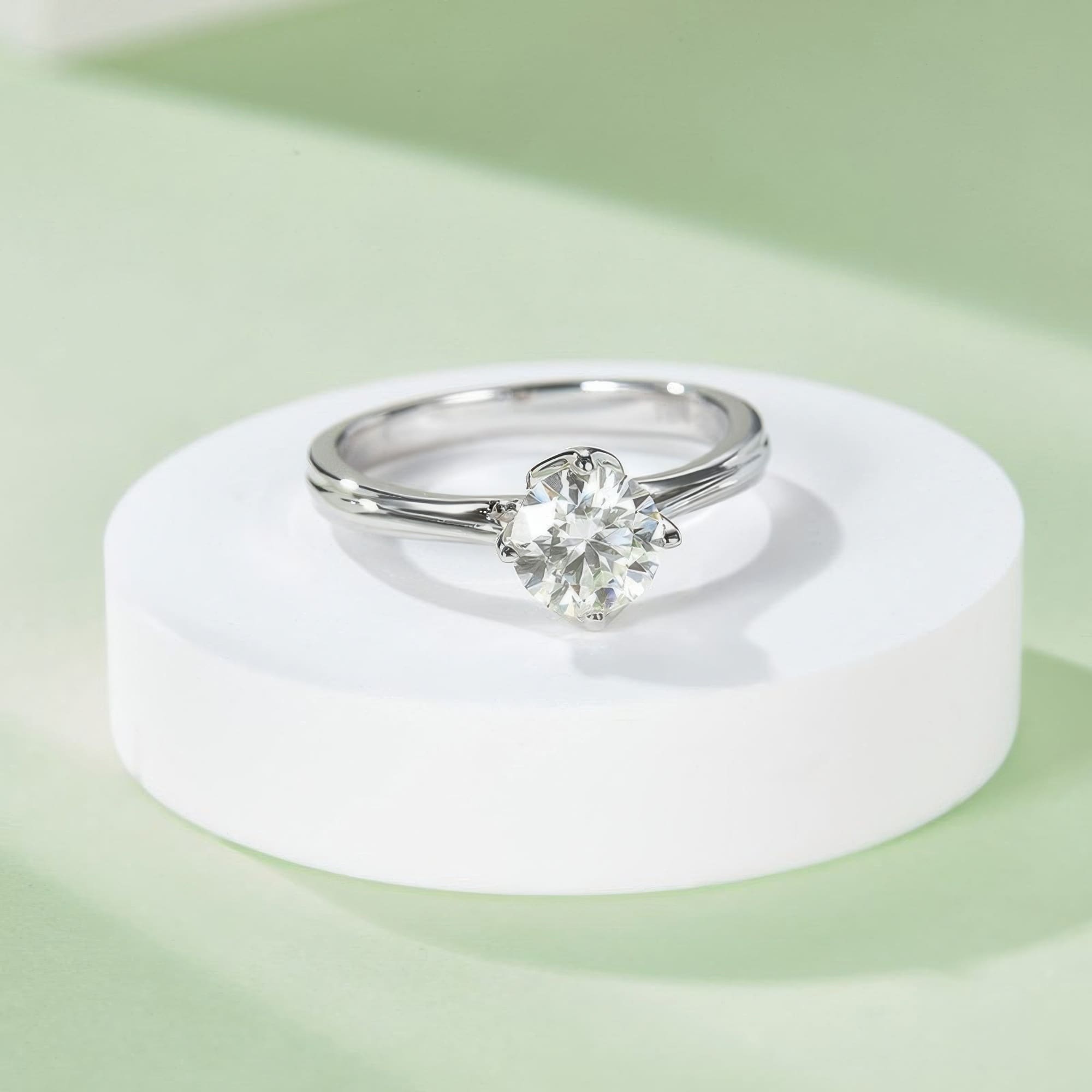 Lotus Flower Moissanite Ring | 1ct D VVS Brilliant Cut | 925 Sterling Silver - Image 4