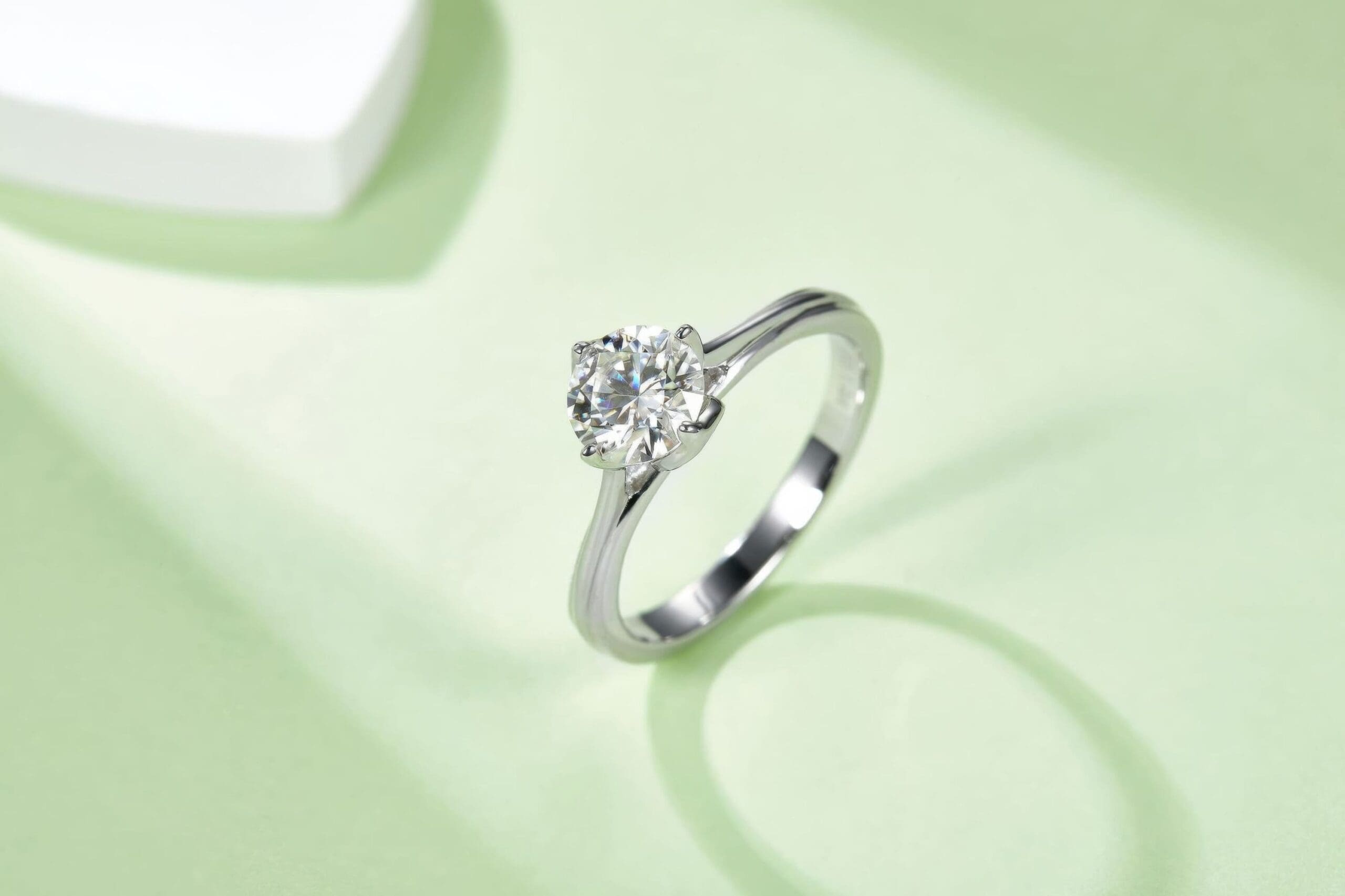 Lotus Flower Moissanite Ring | 1ct D VVS Brilliant Cut | 925 Sterling Silver - Image 5
