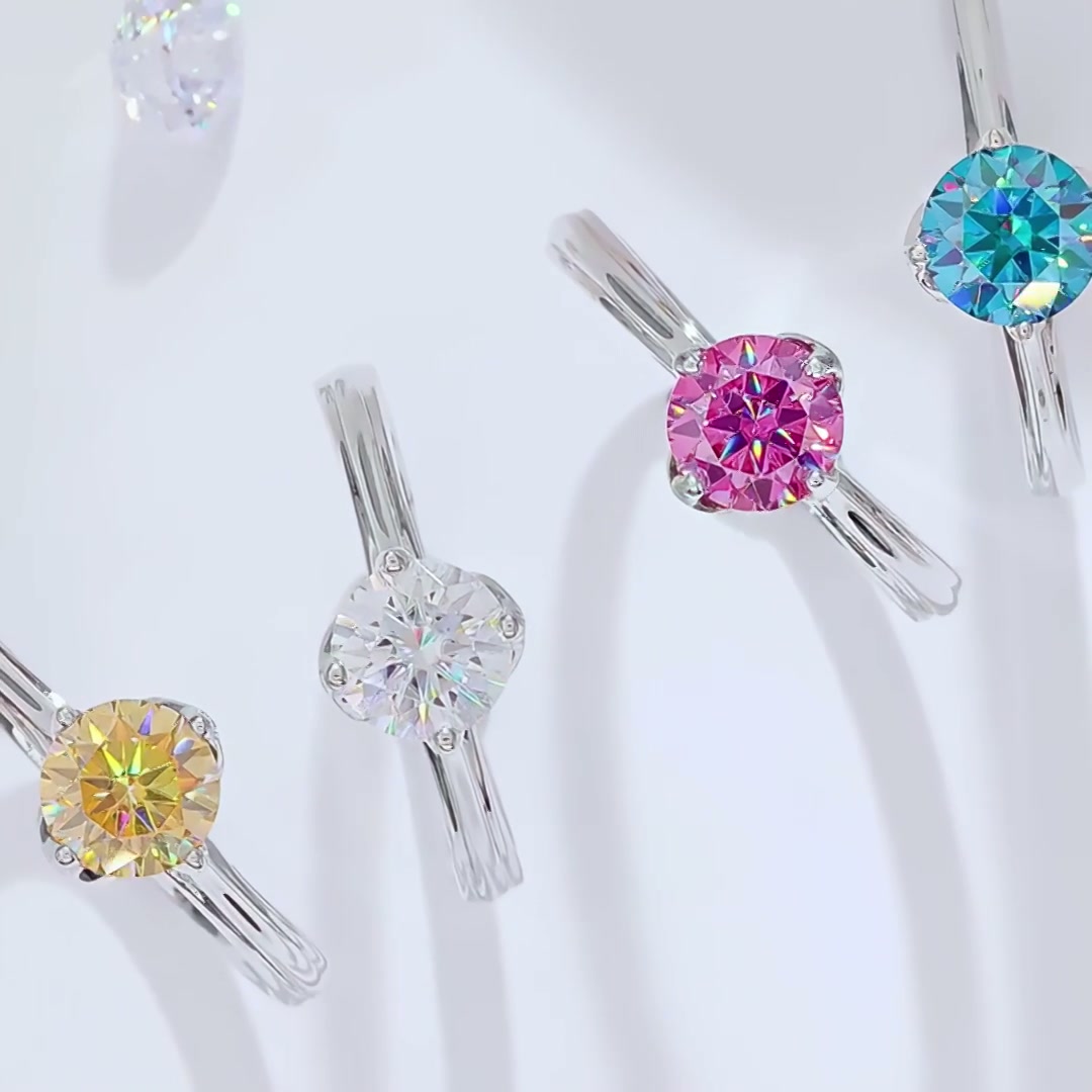 Lotus Flower Moissanite Ring | 1ct D VVS Brilliant Cut | 925 Sterling Silver product video thumbnail