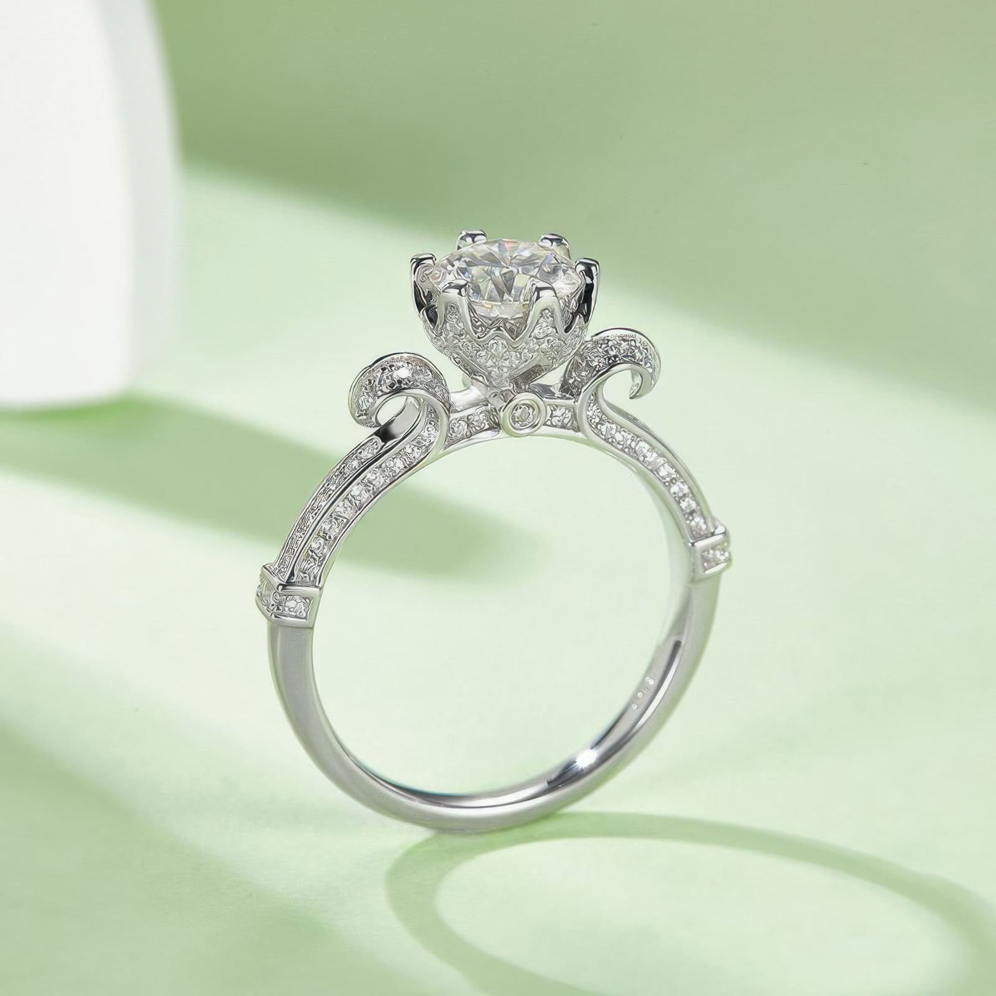 Swan Lake Moissanite Ring | Luxury Micro Pave 1ct Fashion Statement - Image 6