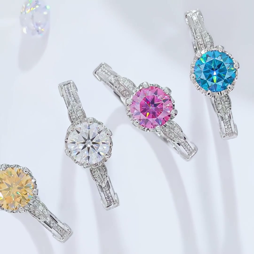 Swan Lake Moissanite Ring | Luxury Micro Pave 1ct Fashion Statement product video thumbnail