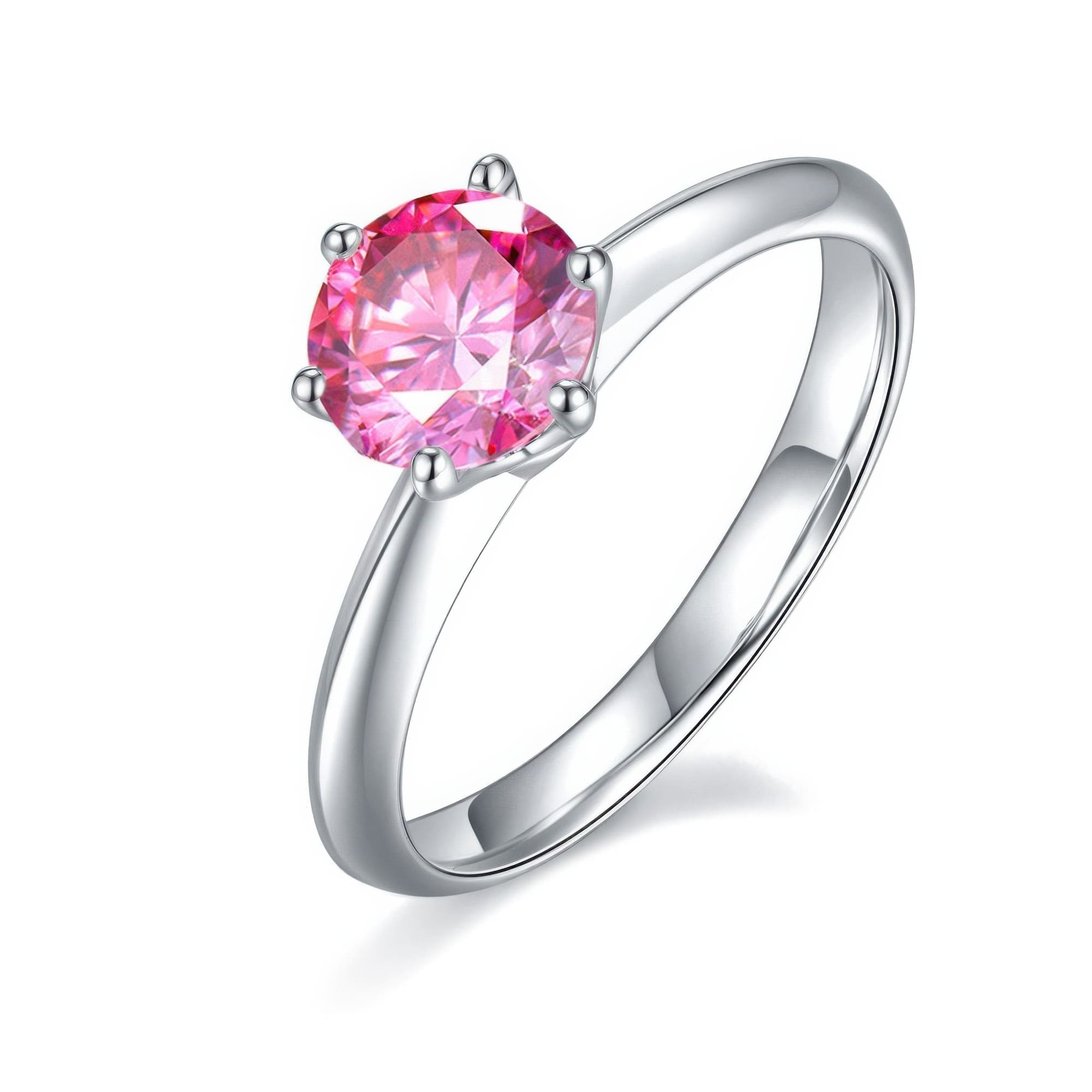 Classic Solitaire Moissanite Engagement Ring, 925 Silver Tiffany-Style - Image 9