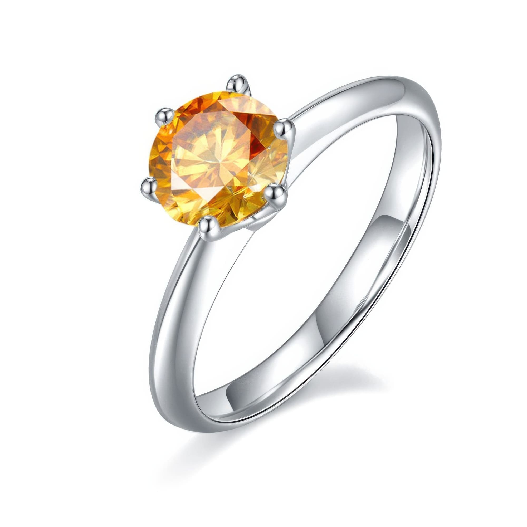 Classic Solitaire Moissanite Engagement Ring, 925 Silver Tiffany-Style - Image 10