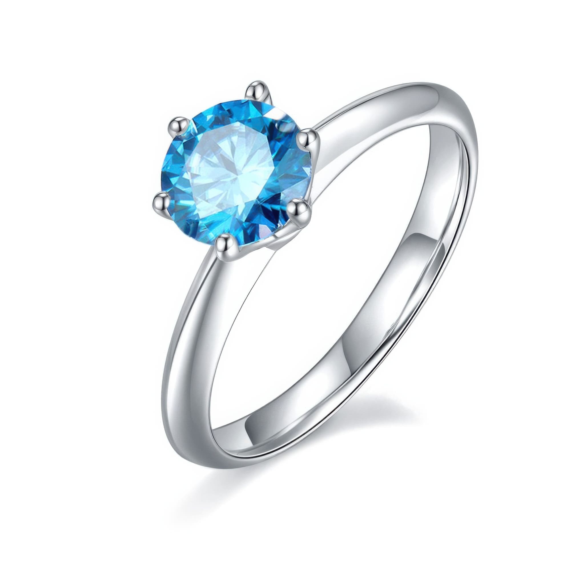 Classic Solitaire Moissanite Engagement Ring, 925 Silver Tiffany-Style - Image 11