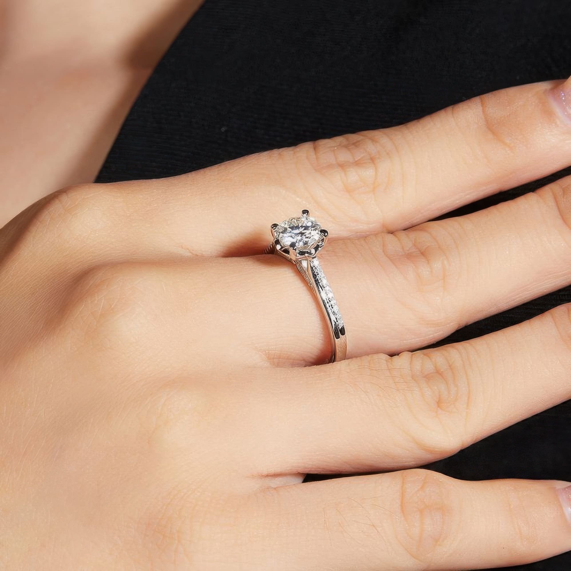 Mermaid Moissanite Engagement Ring | 925 Silver Sparkling Moissanite Fish Design - Image 2