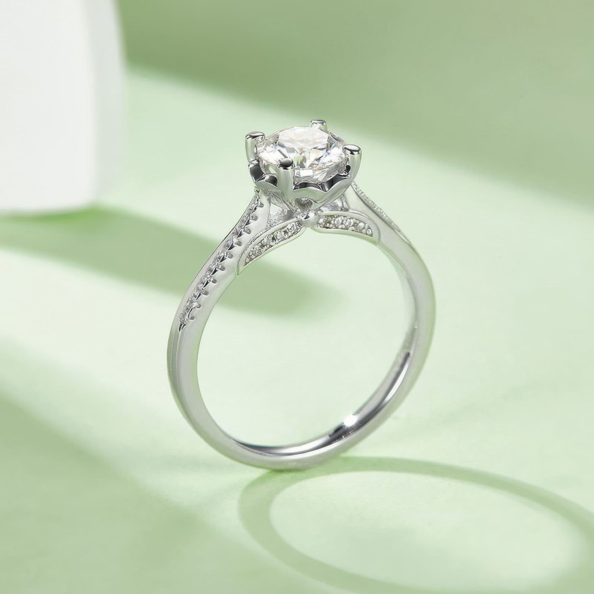 Mermaid Moissanite Engagement Ring | 925 Silver Sparkling Moissanite Fish Design - Image 5