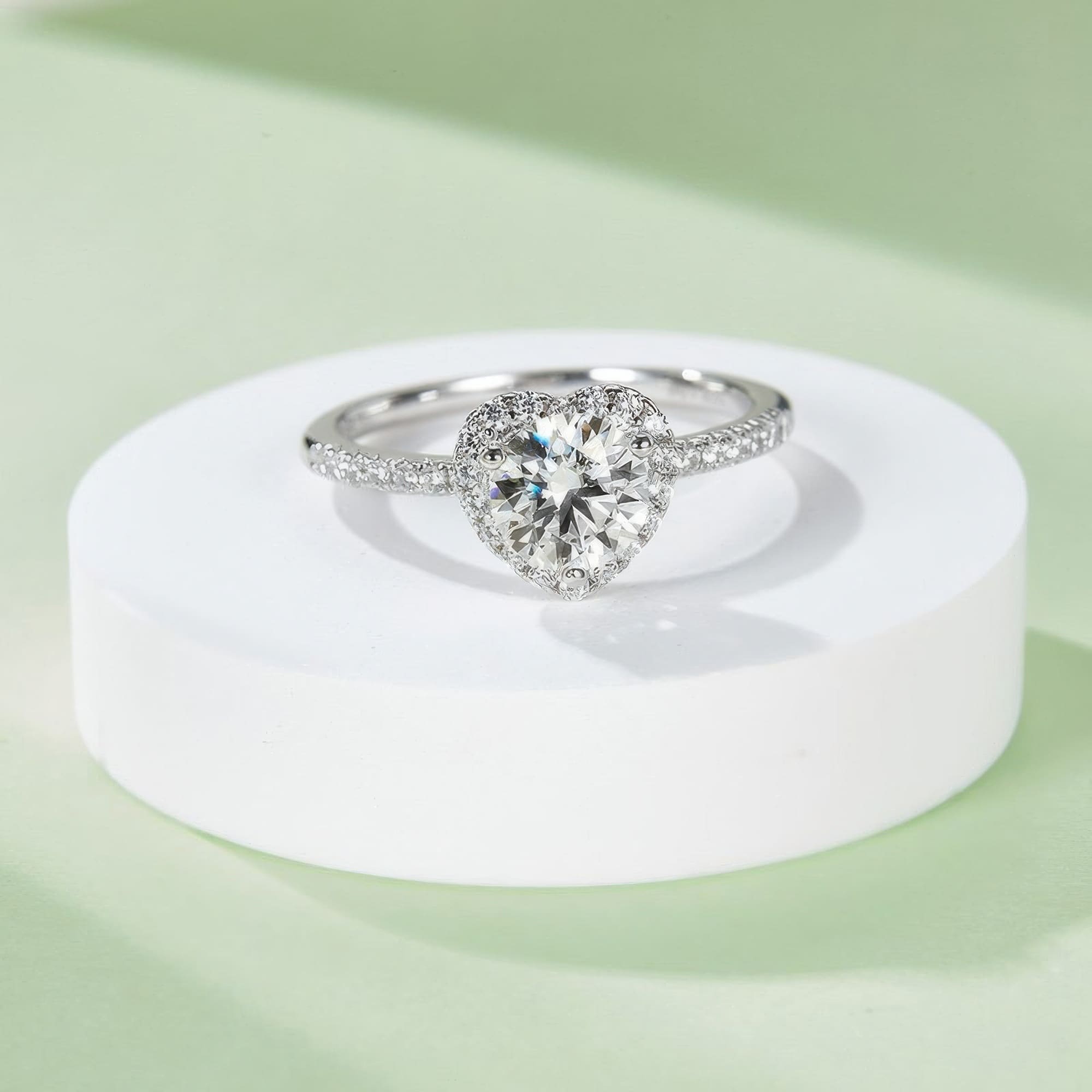 925 Silver Moissanite Heart Floral Ring | 1 Carat Micro Pave Luxury Statement Band - Image 4
